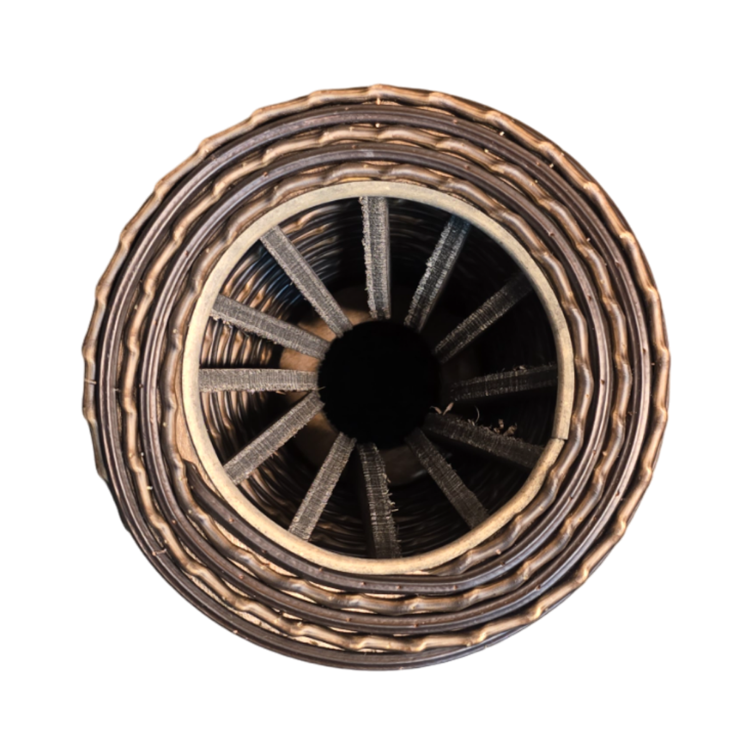 Jarron Florero Decorativo Tejido Rattan Moderno Negro 70 CM-7