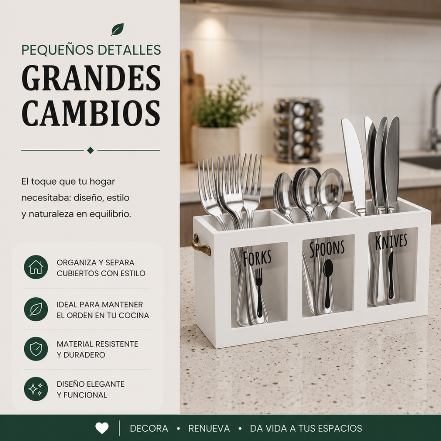 Organizador De Servicios Porta Servicios Cubiertos De Cocina-3