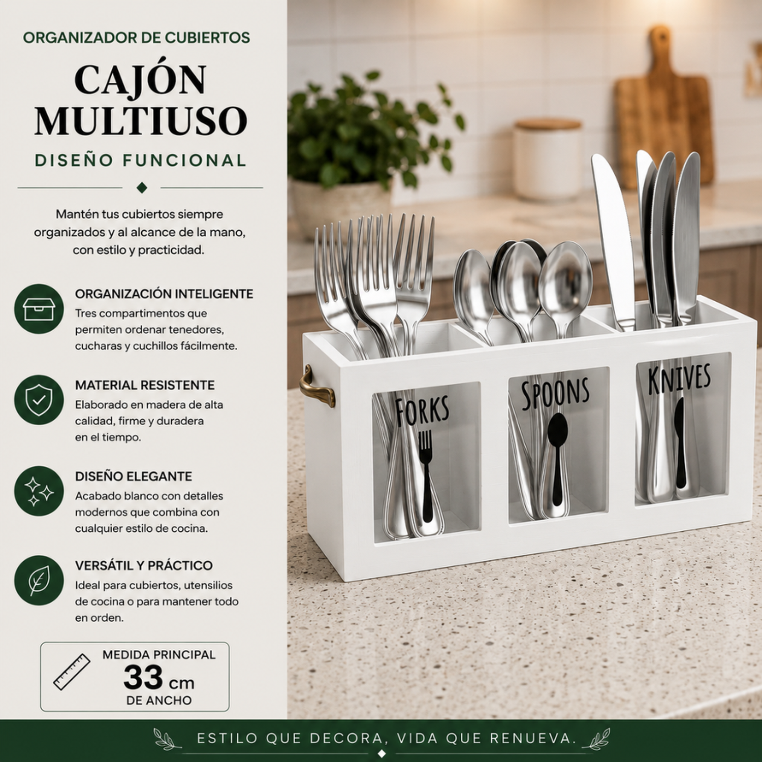 Organizador De Servicios Porta Servicios Cubiertos De Cocina-4