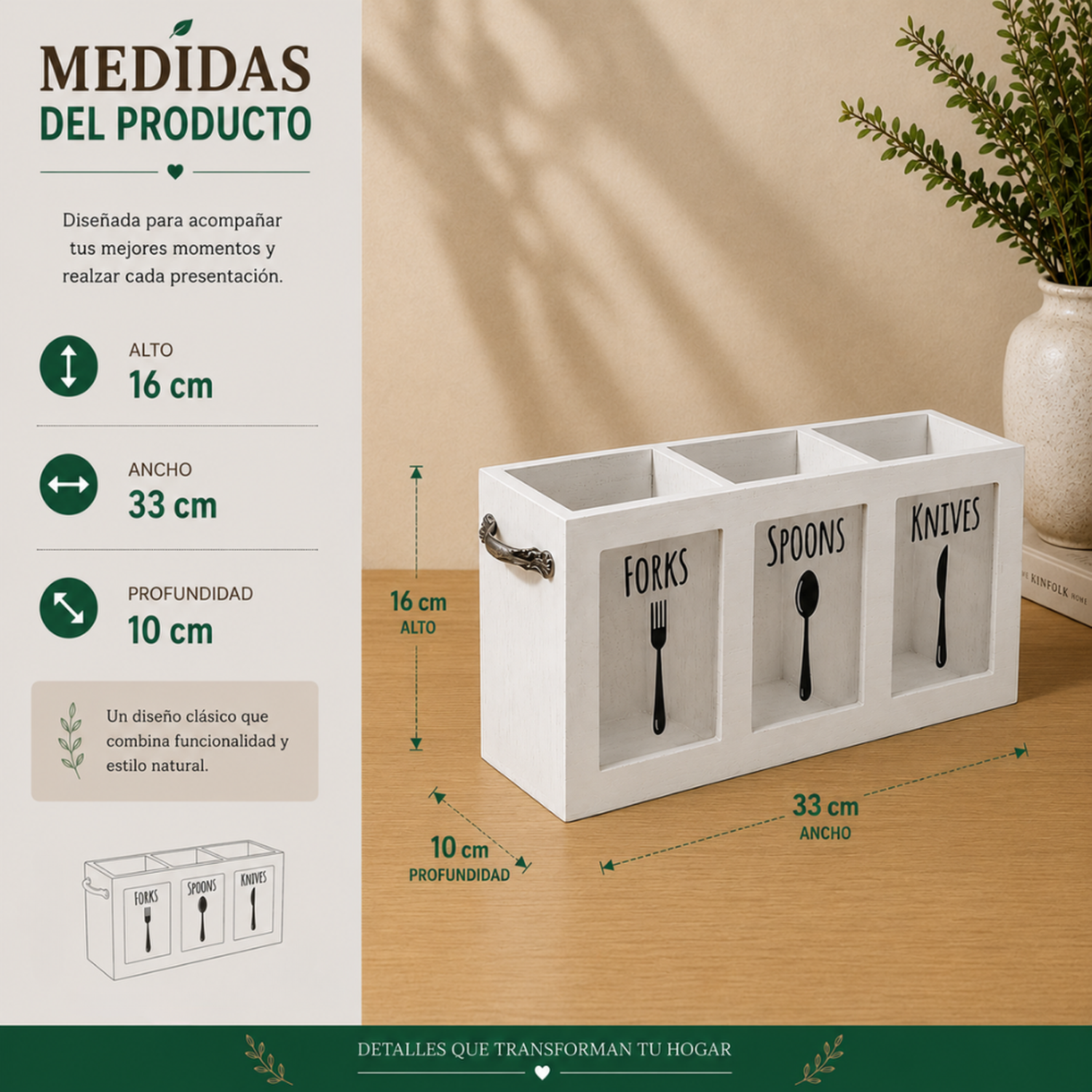 Organizador De Servicios Porta Servicios Cubiertos De Cocina-6