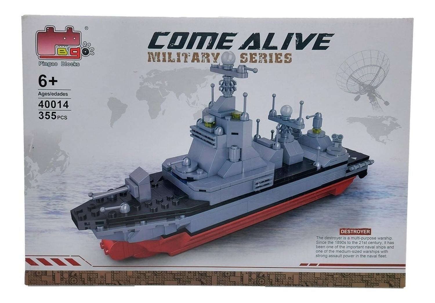 Set Construye Buque De Guerra Militar Armable Con Bloques-0