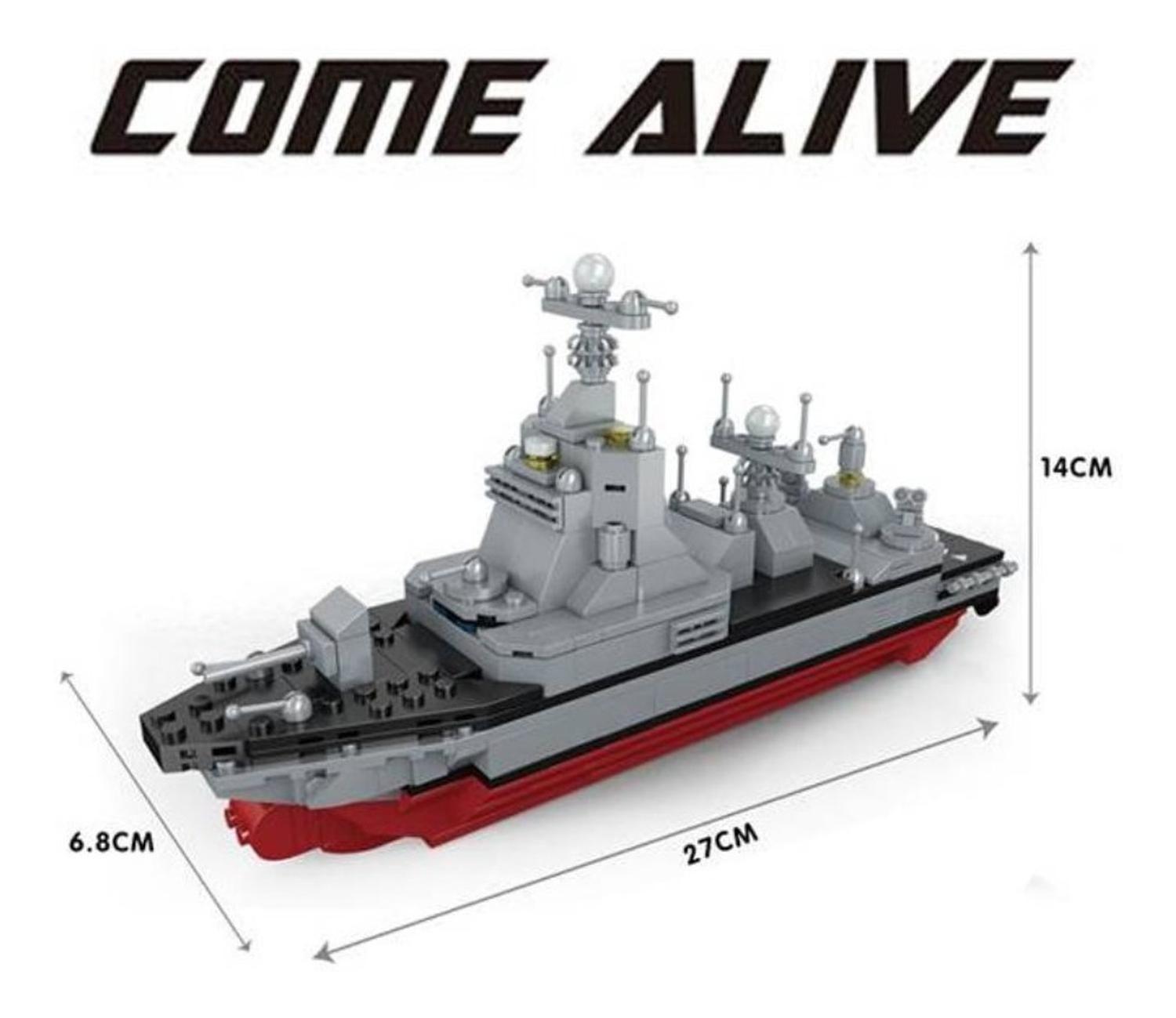 Set Construye Buque De Guerra Militar Armable Con Bloques-2
