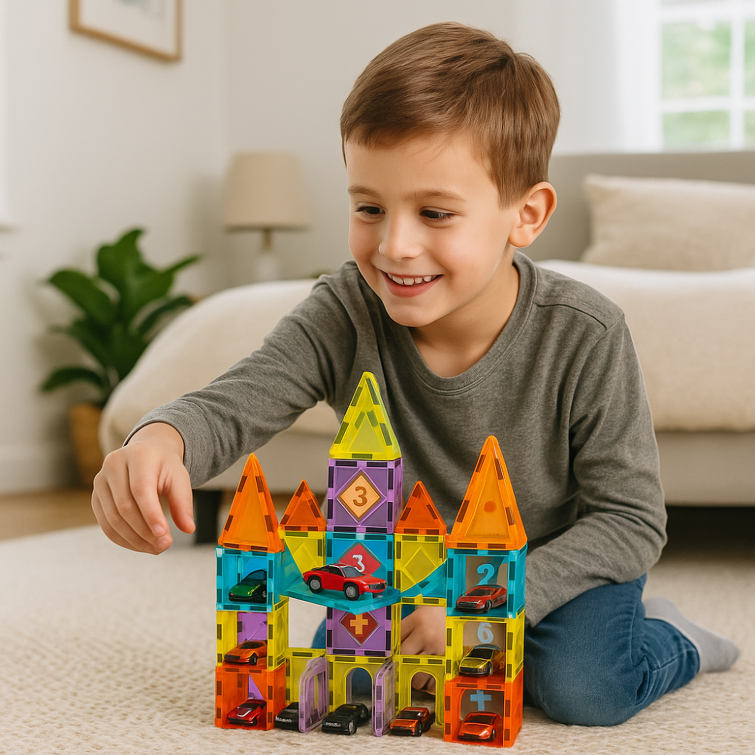 Juego Bloques Magneticos Construccion 78 Piezas Educativo-2