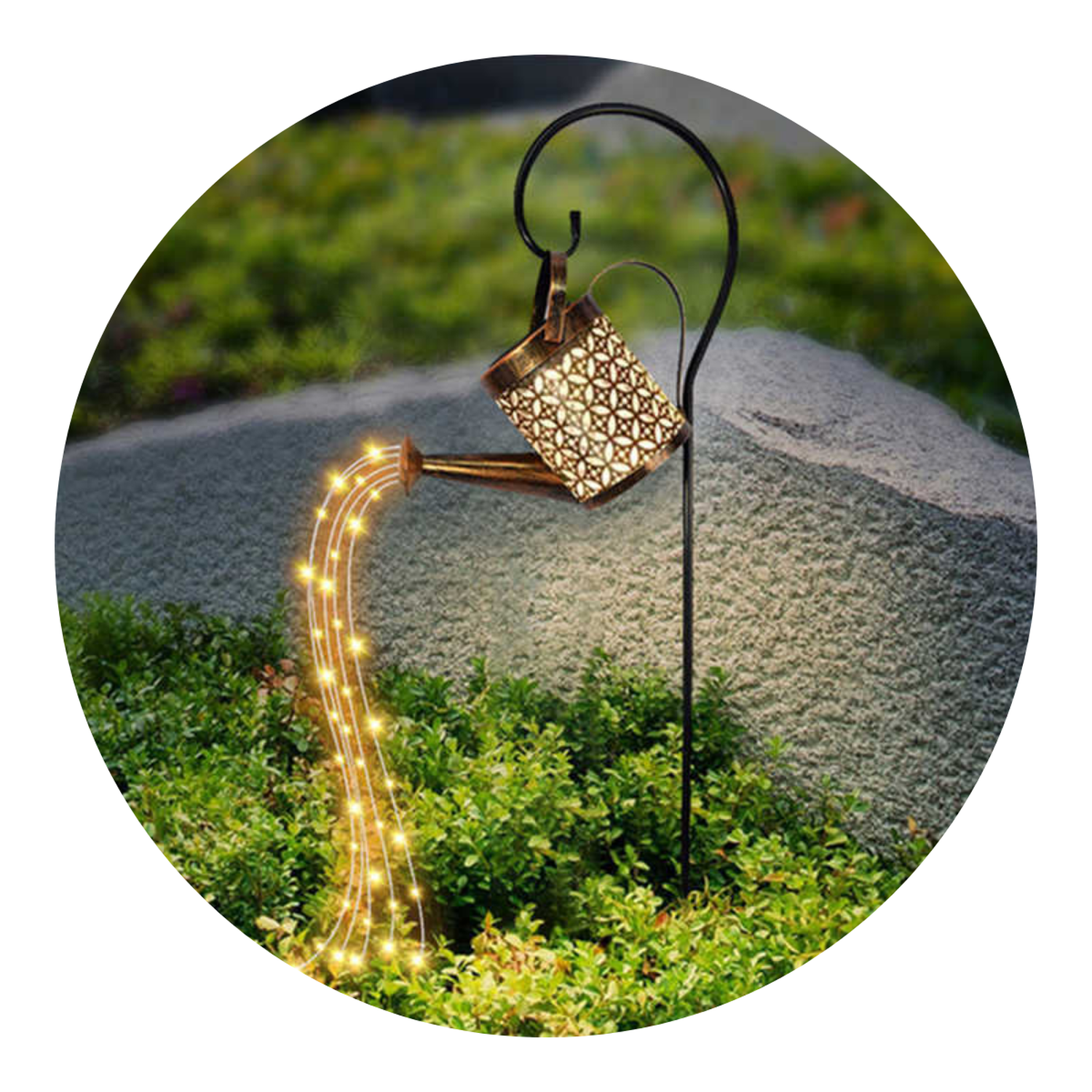 Regadera Solar Led Decorativa Impermeable Jardin Decoracion-0