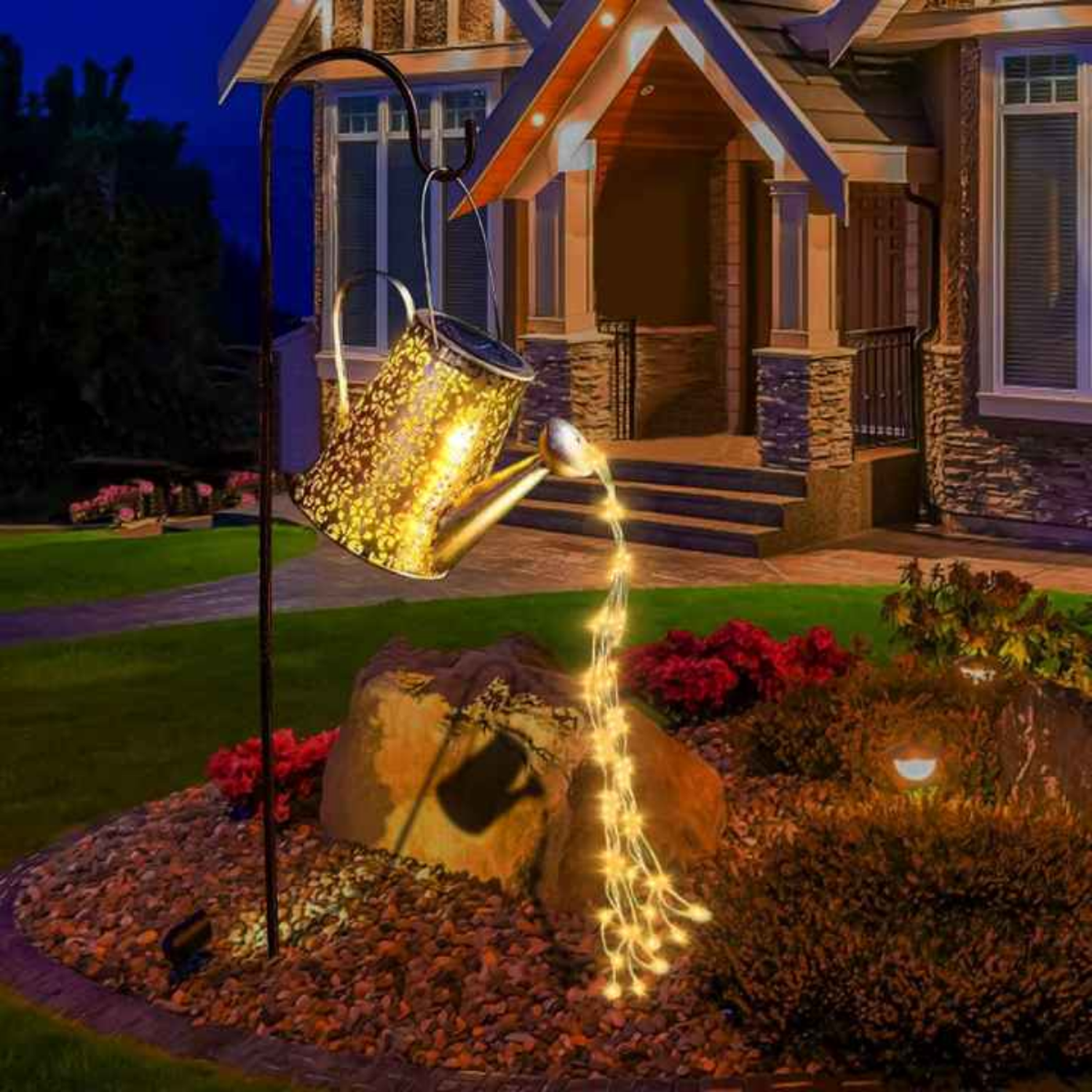 Regadera Solar Led Decorativa Impermeable Jardin Decoracion-5