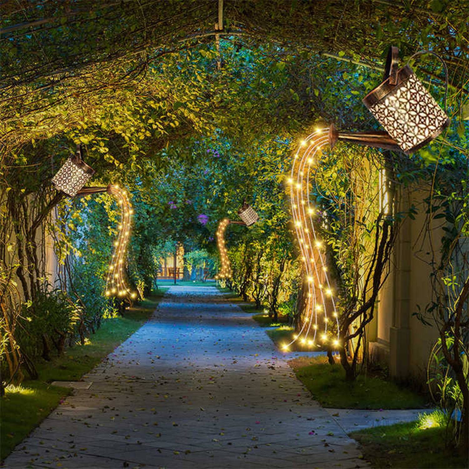 Regadera Solar Led Decorativa Impermeable Jardin Decoracion-6