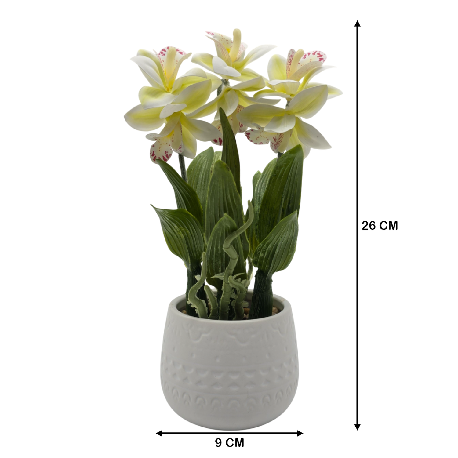 Planta Artificial Orquidea Blanca Decorativa Macetero Loza-6