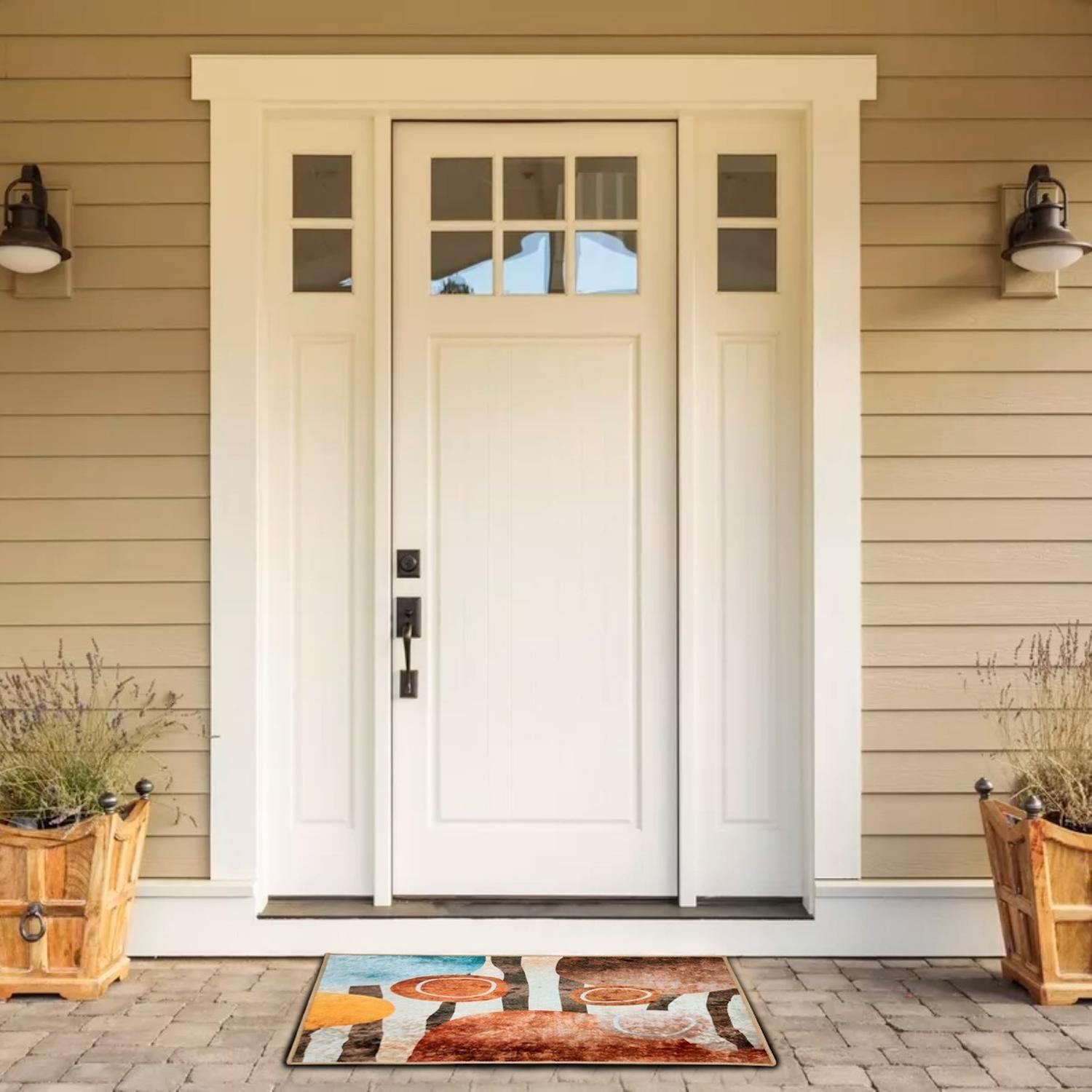 Alfombra De Baño Bajada De Cama Multiuso Diseño Abstracto-1