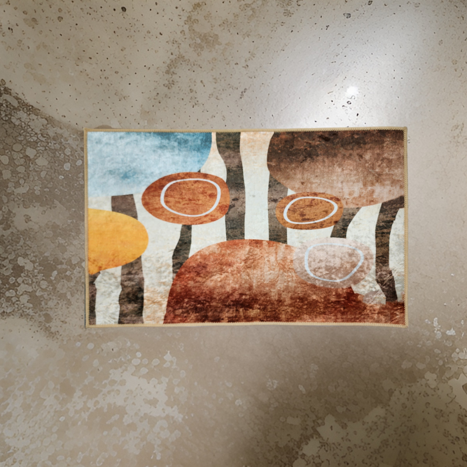 Alfombra De Baño Bajada De Cama Multiuso Diseño Abstracto-5