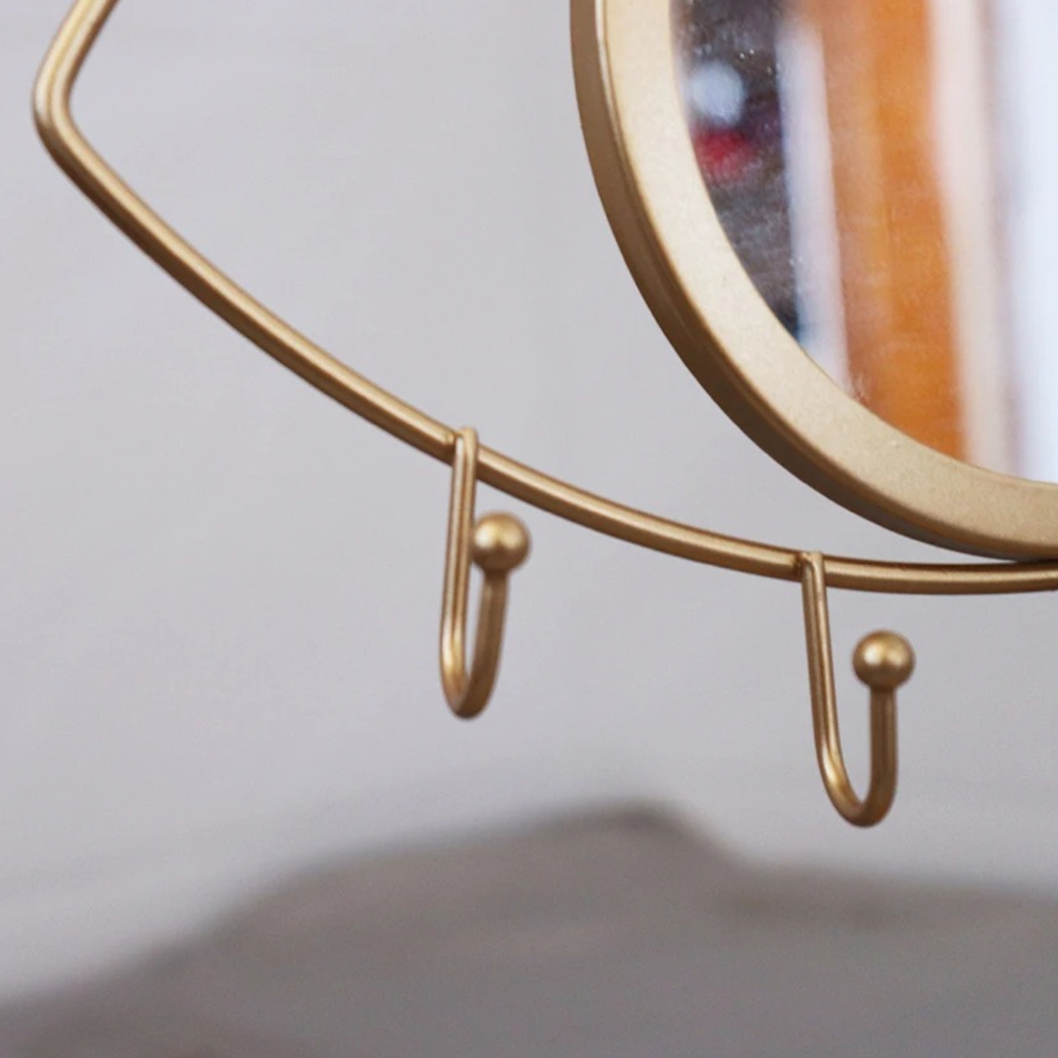 Espejo De Ojo Soporte Organizador De Joyas Nordico Dorado-3