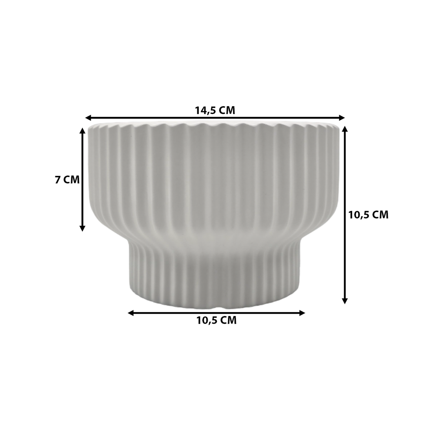 Maceteros Maceta De Ceramica Estilo Copon Blanco Mate S-9