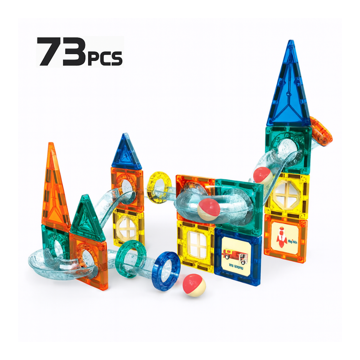 Juego Bloques Magneticos Construccion 73 Piezas Tobogan-7