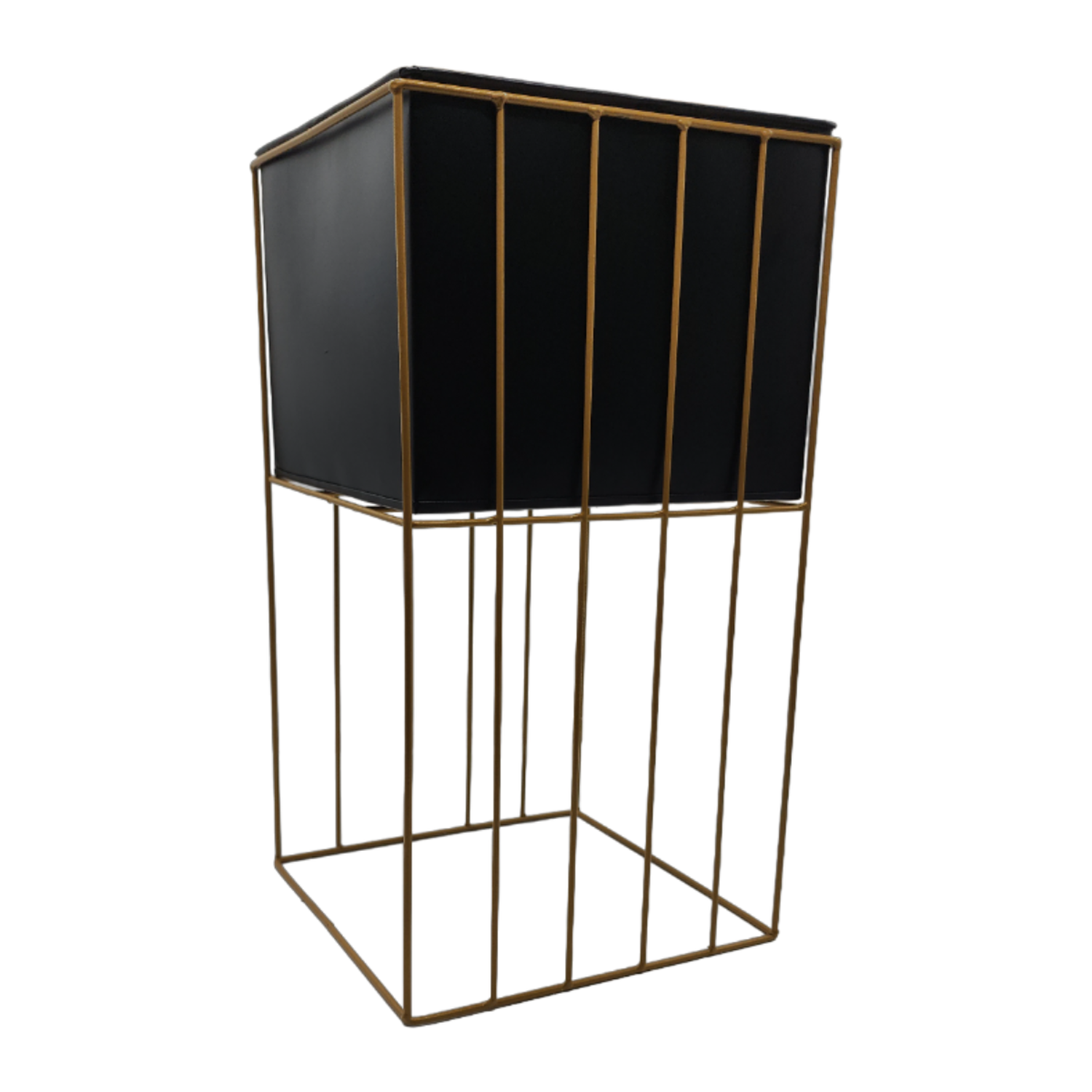 Set 2 Porta Macetero Pedestal Maceta Plantas Negro Dorado-4