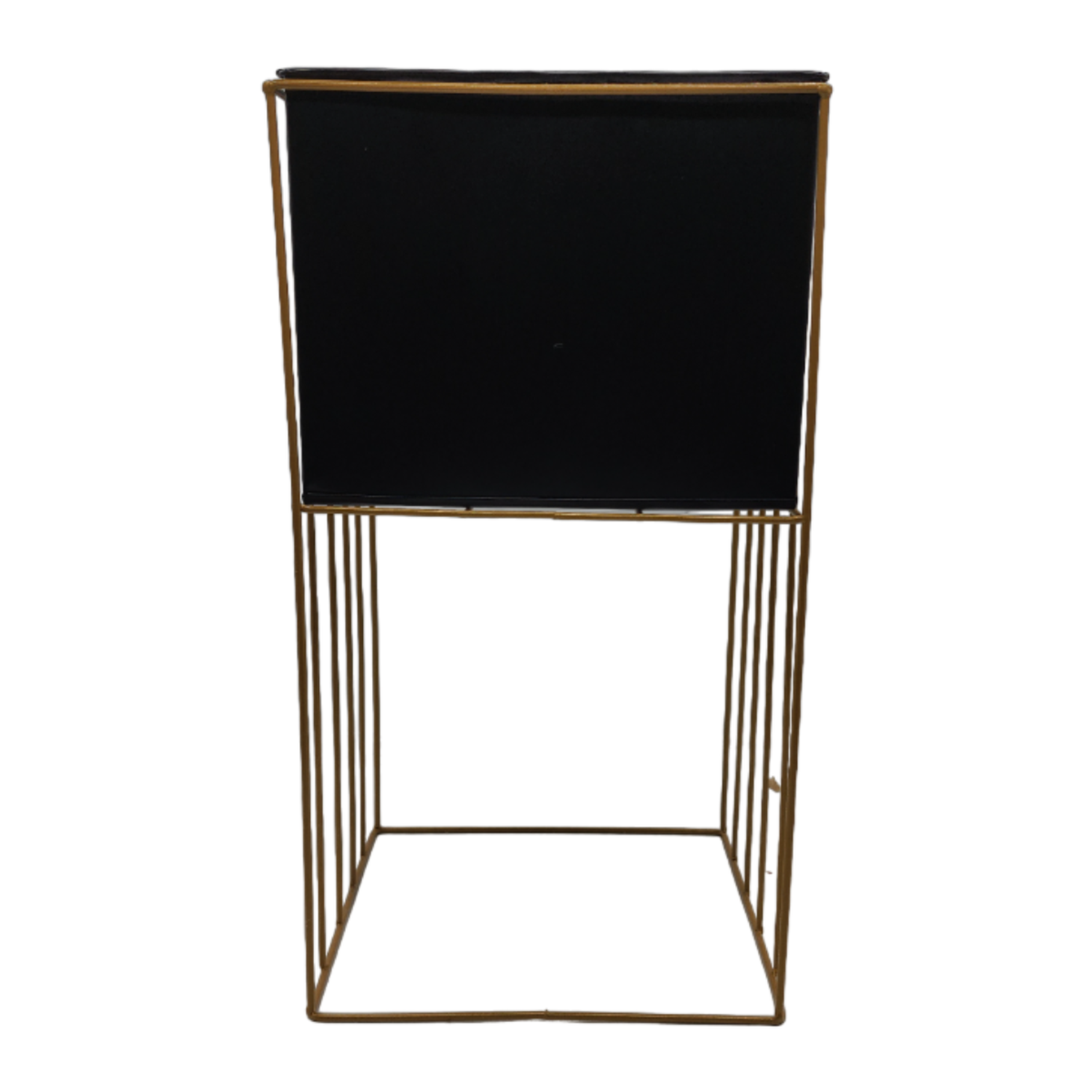 Set 2 Porta Macetero Pedestal Maceta Plantas Negro Dorado-5