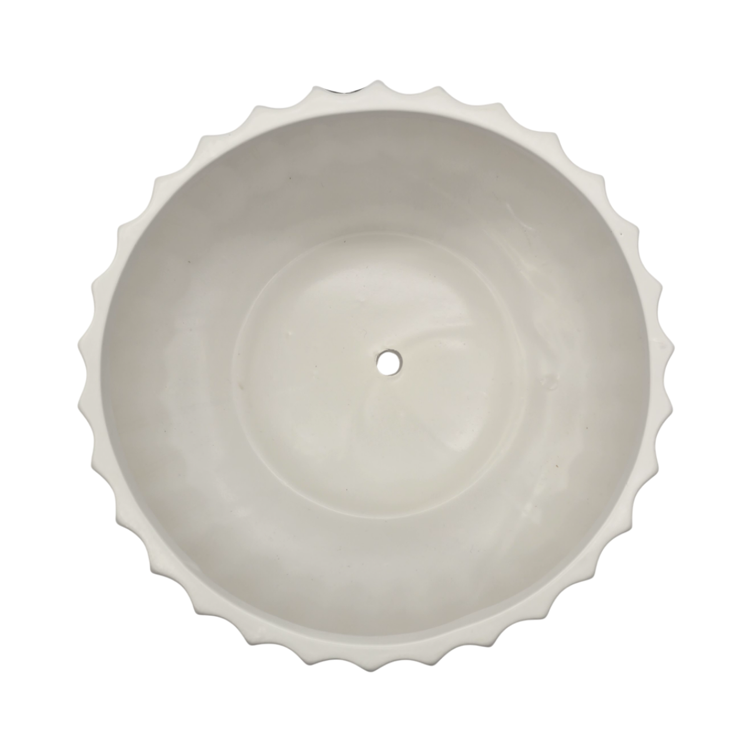 Macetero Maceta De Ceramica Copon Ranurado Blanco Brillante-4
