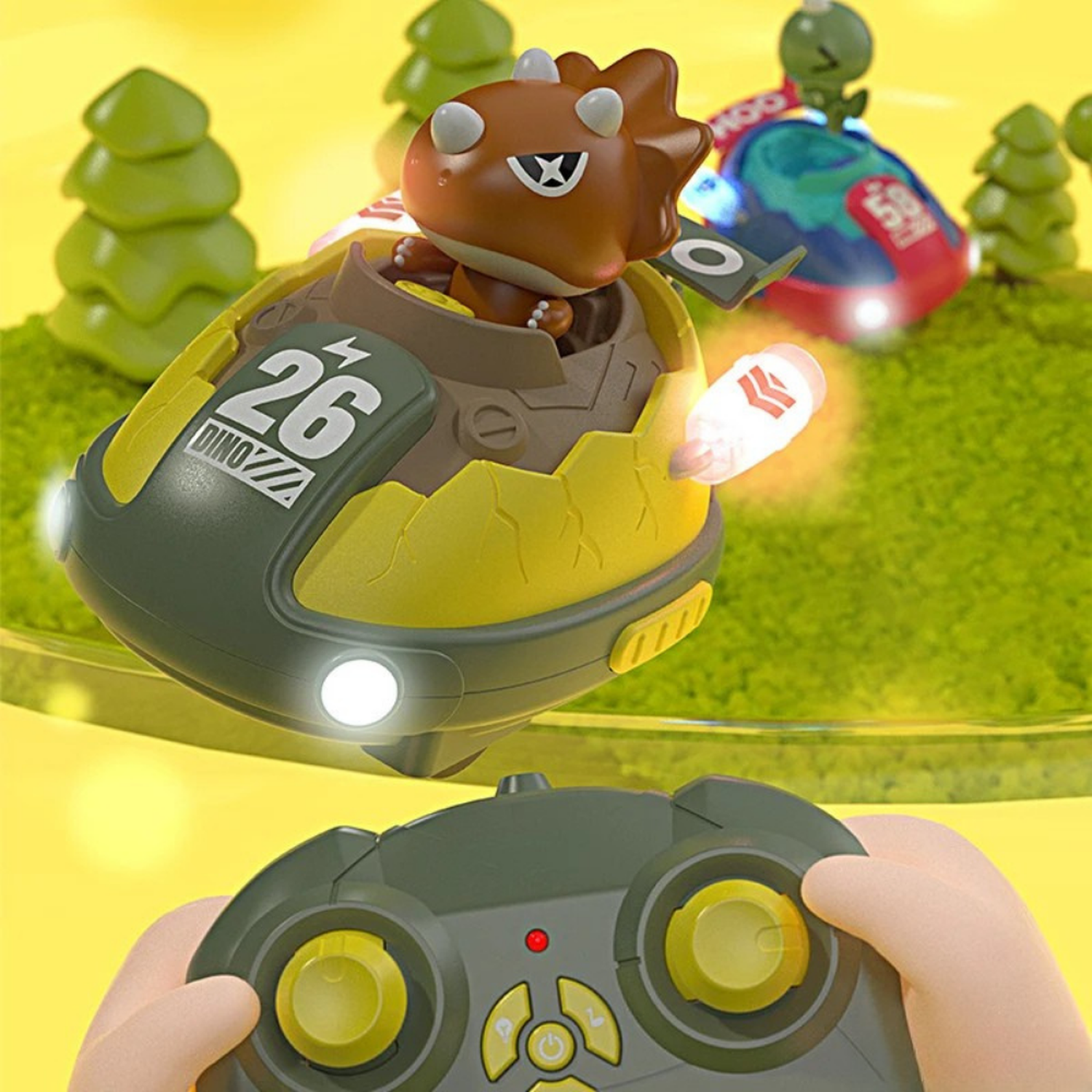 Set de Autitos Chocadores a Control Remoto Piloto Saltarin-5