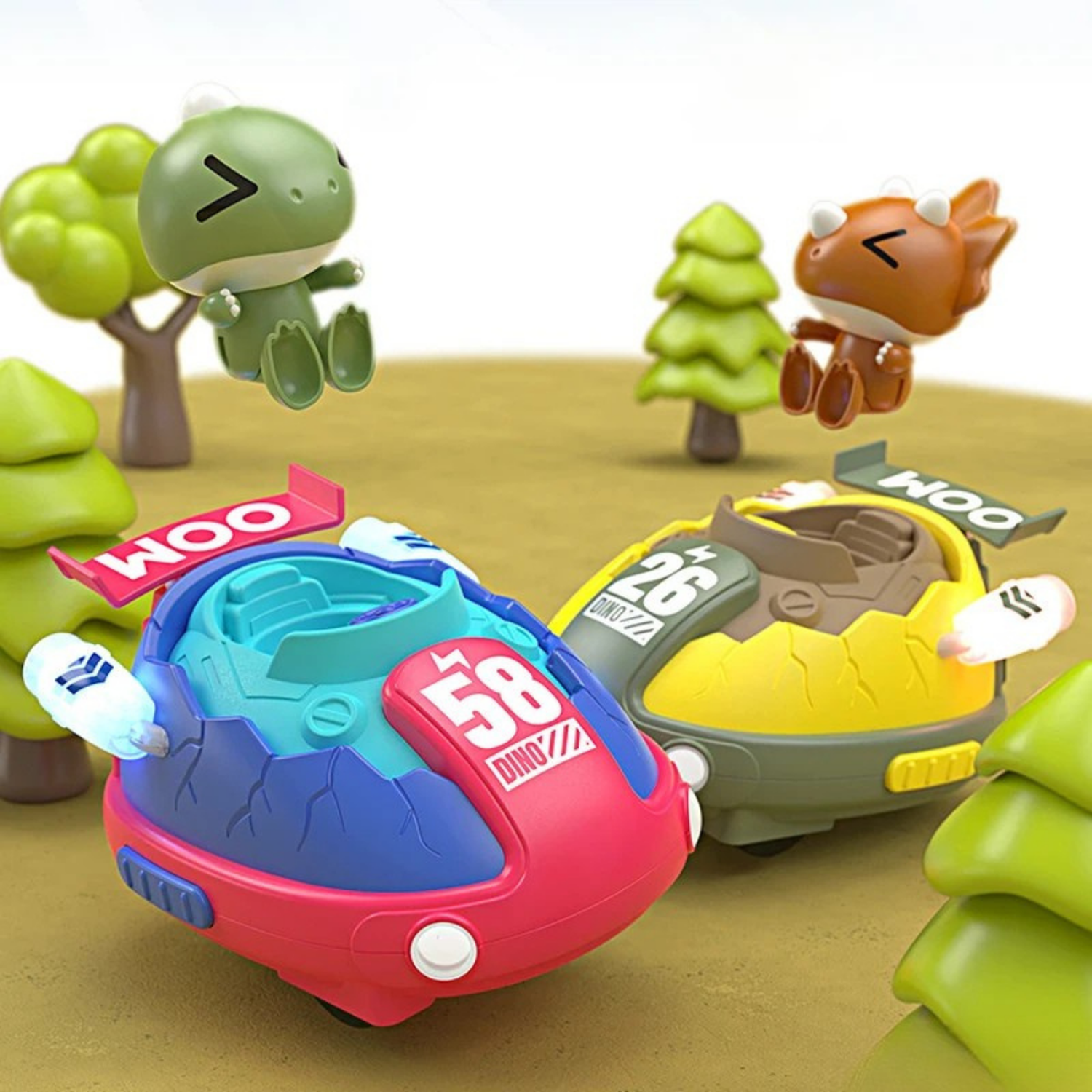 Set de Autitos Chocadores a Control Remoto Piloto Saltarin-6