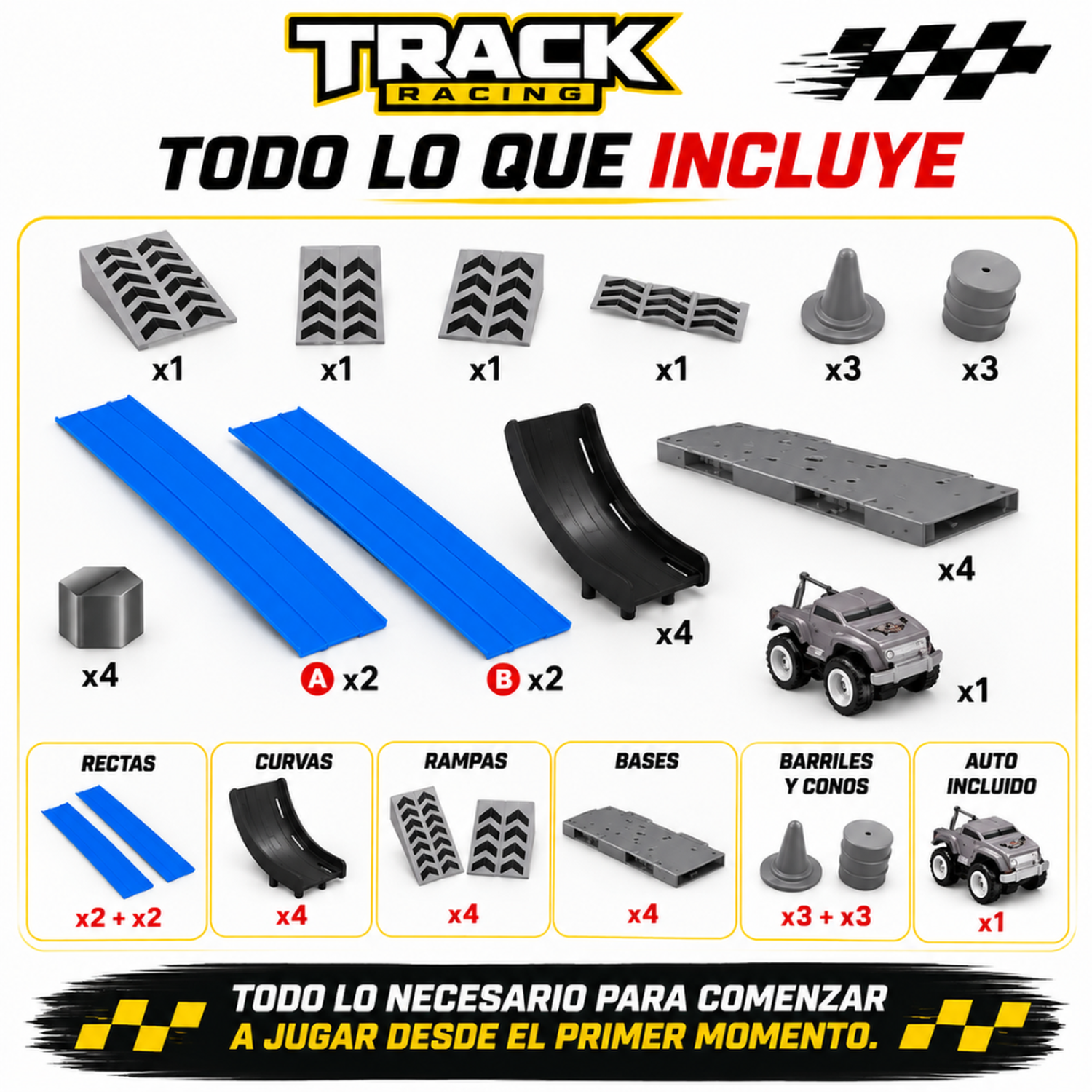 Pista De Autos Loop Con Auto Y Accesorios Infantil-8