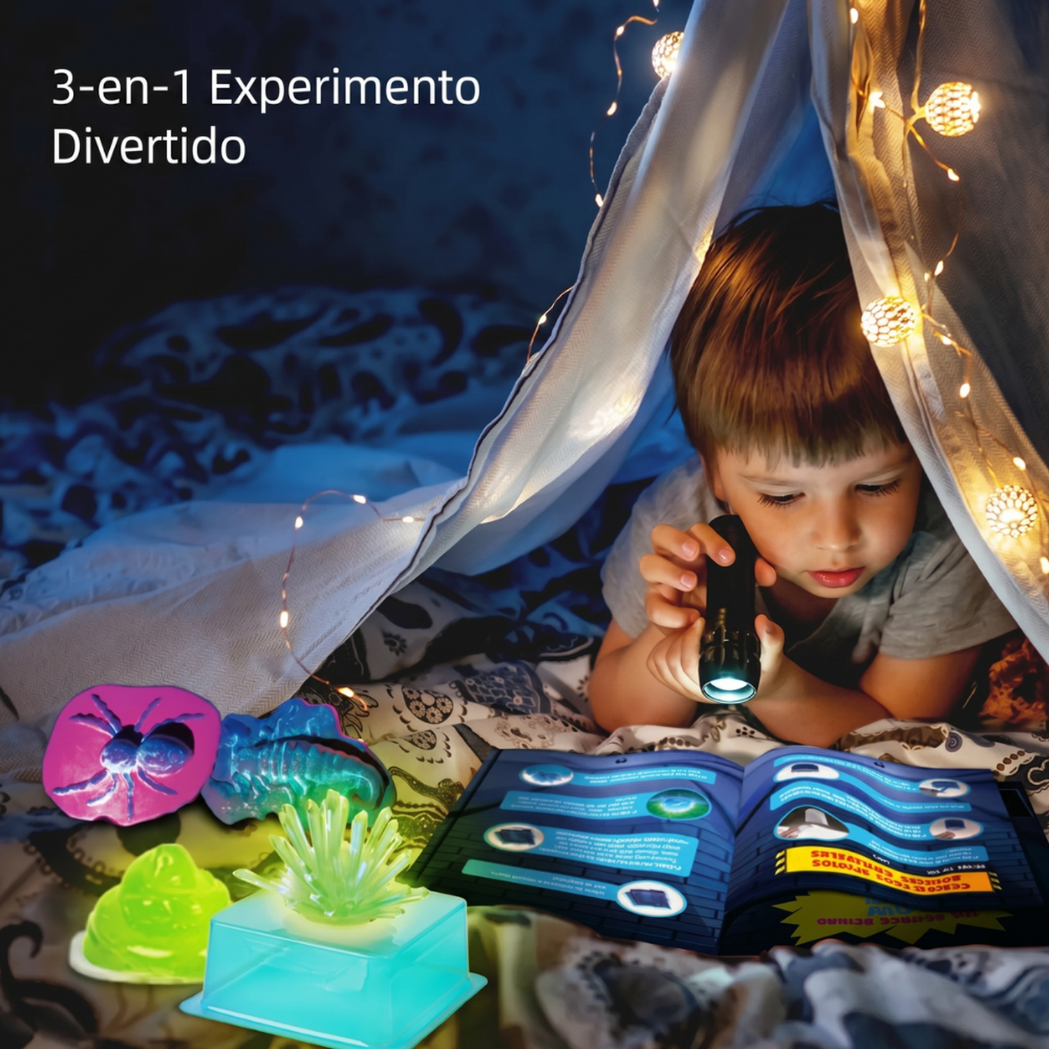 Kit Experimento Slime Que Brilla En La Oscuridad Ciencia-3