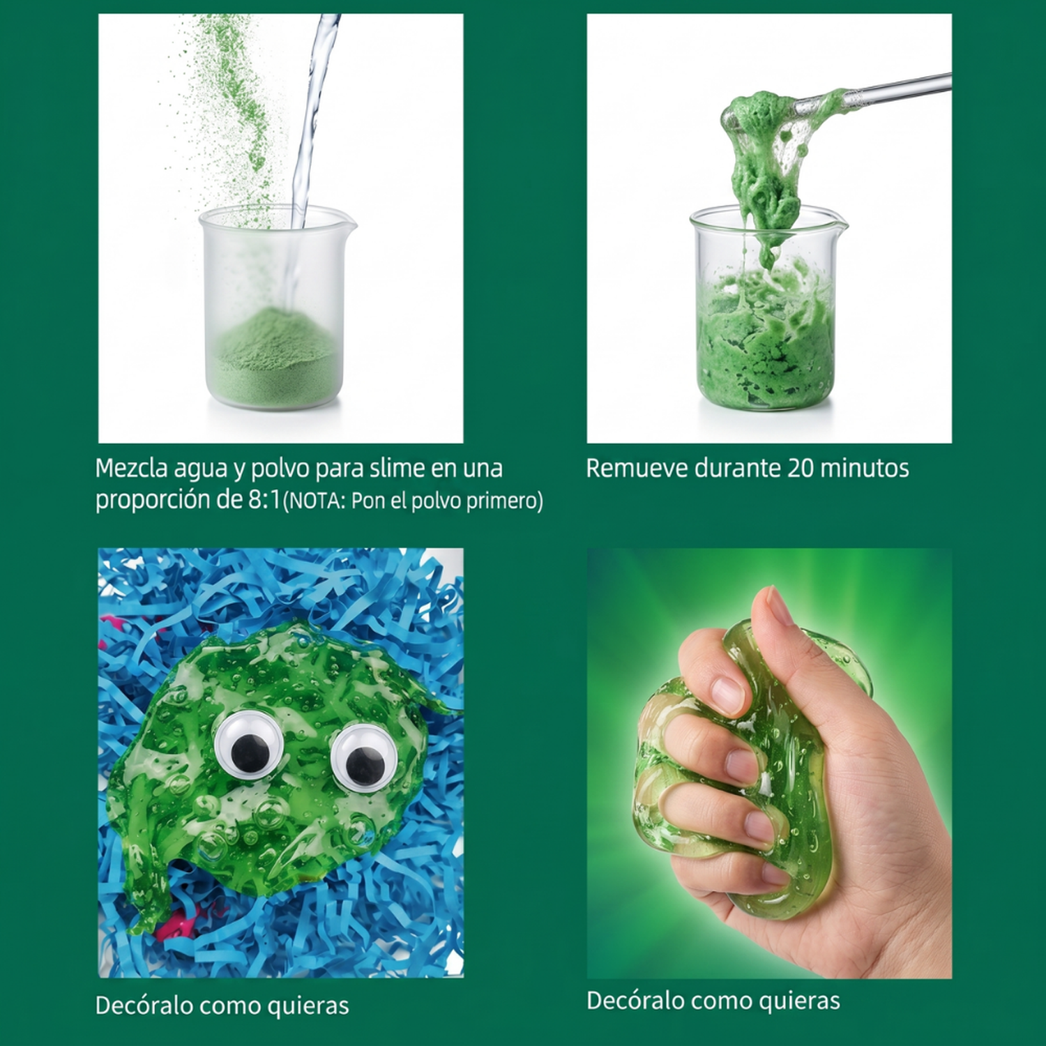 Kit Experimento Slime Que Brilla En La Oscuridad Ciencia-6