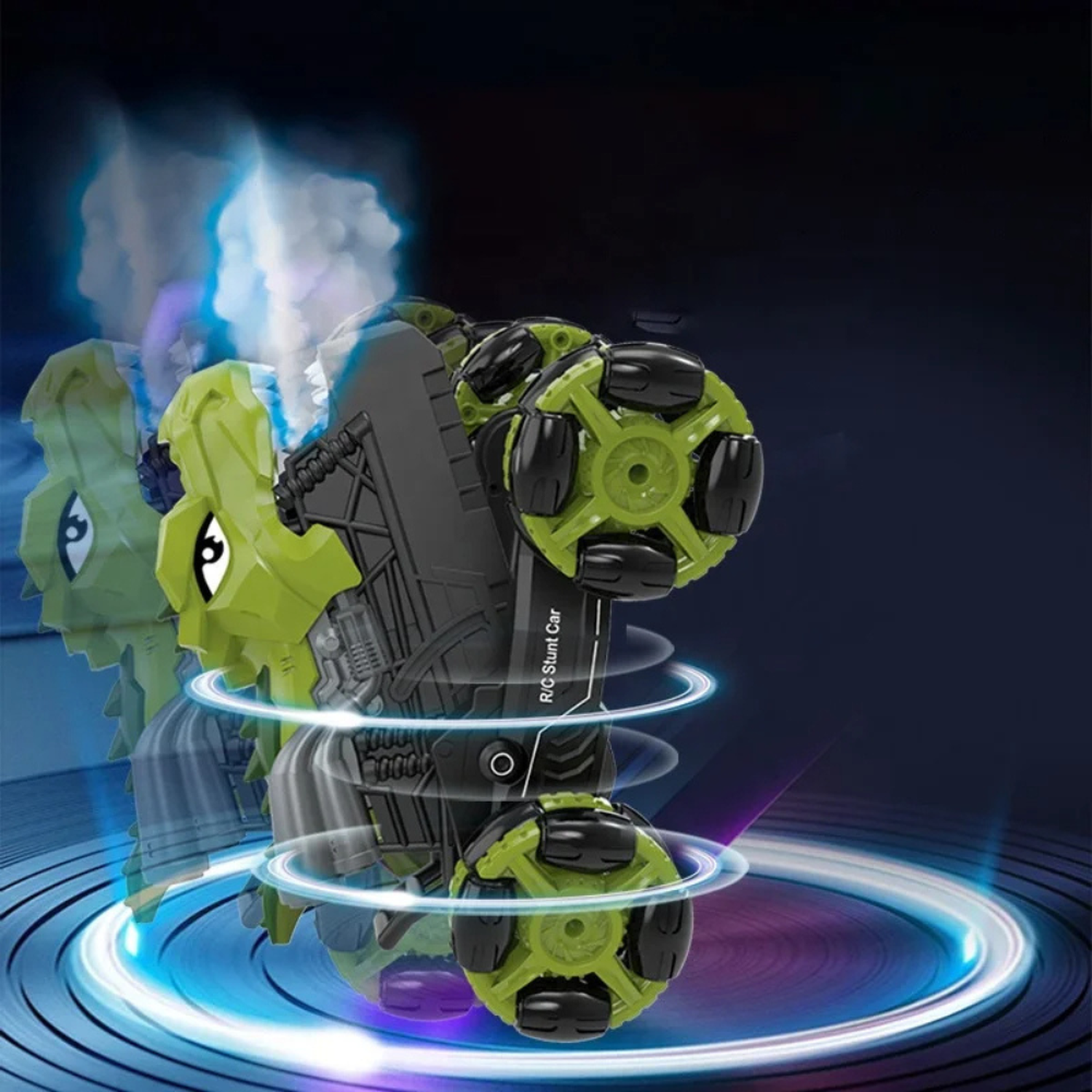 Auto Dinosaurio a Control Remoto RC Con Luces Vapor Y Sonido-2