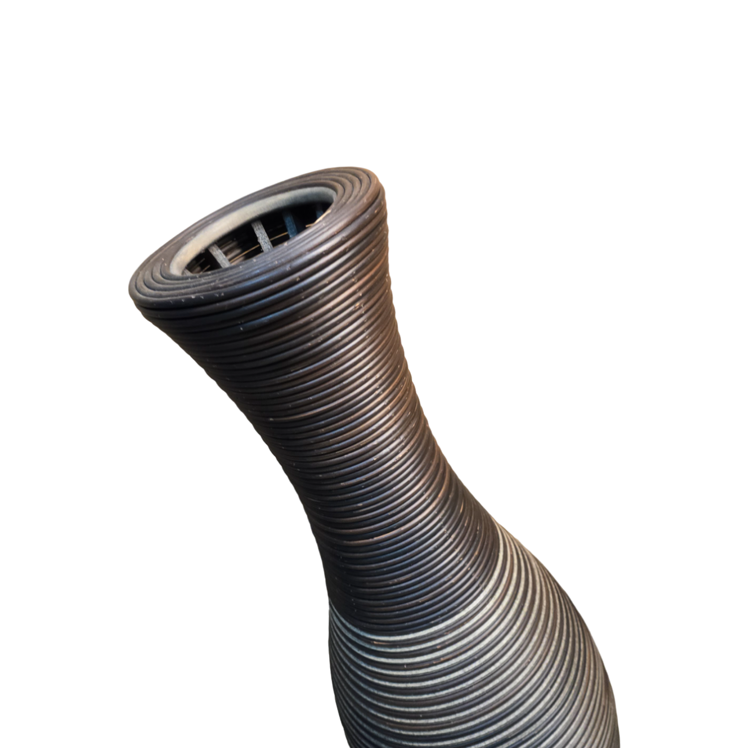 Jarron Florero Decorativo Tejido Rattan Moderno Café 70 CM-5