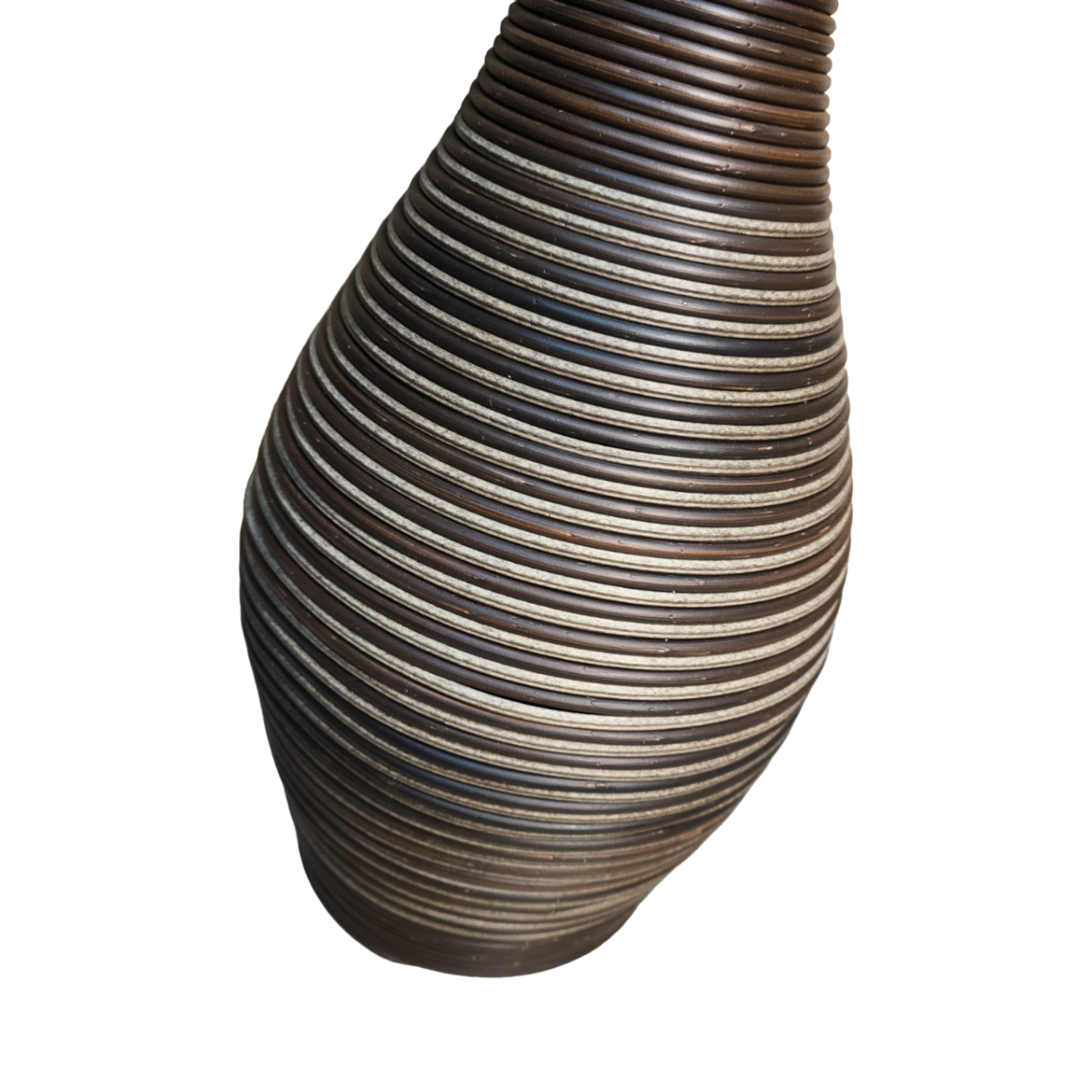 Jarron Florero Decorativo Tejido Rattan Moderno Café 70 CM-6