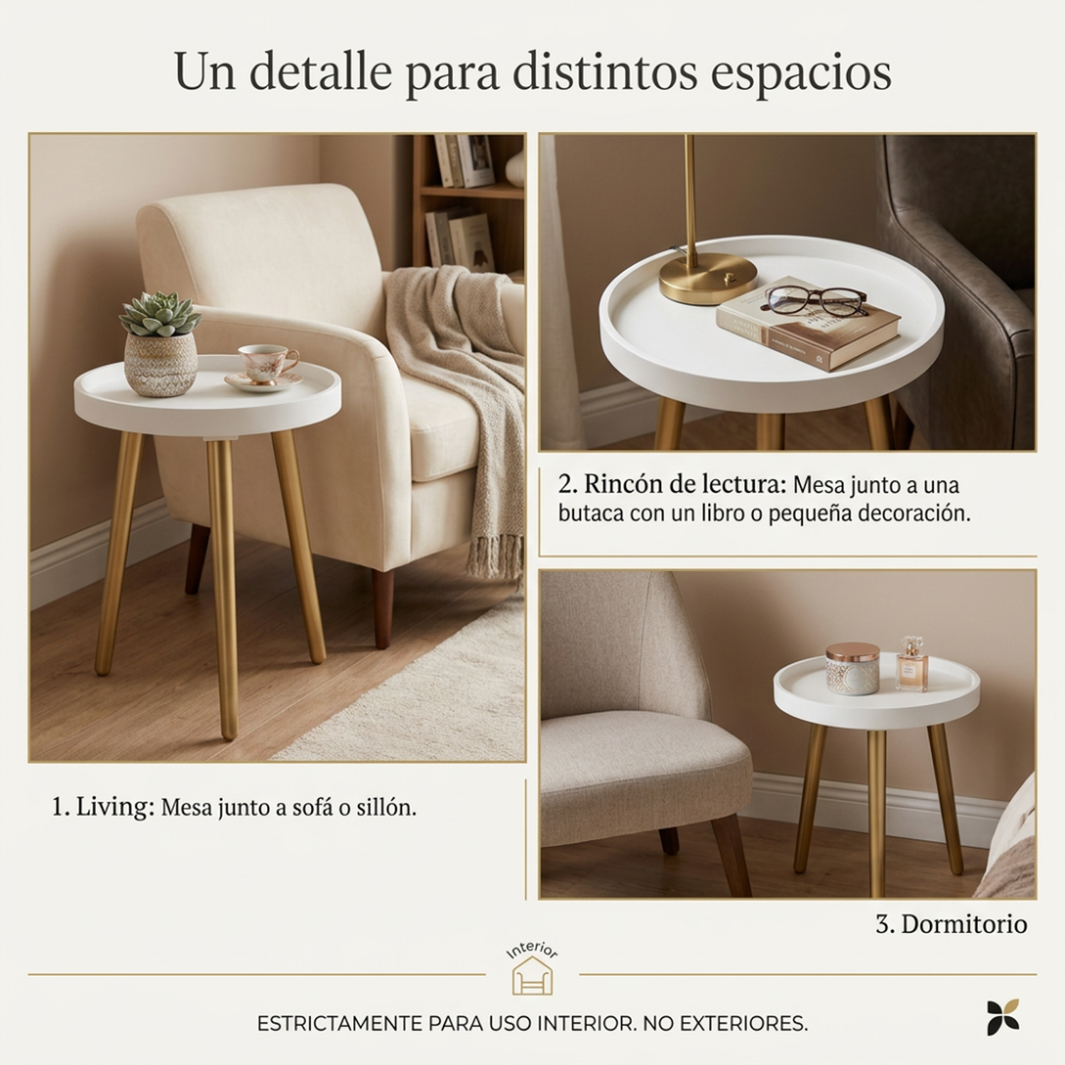 Mesa De Centro Redonda Lateral Salon Mesa De Centro Blanca-5