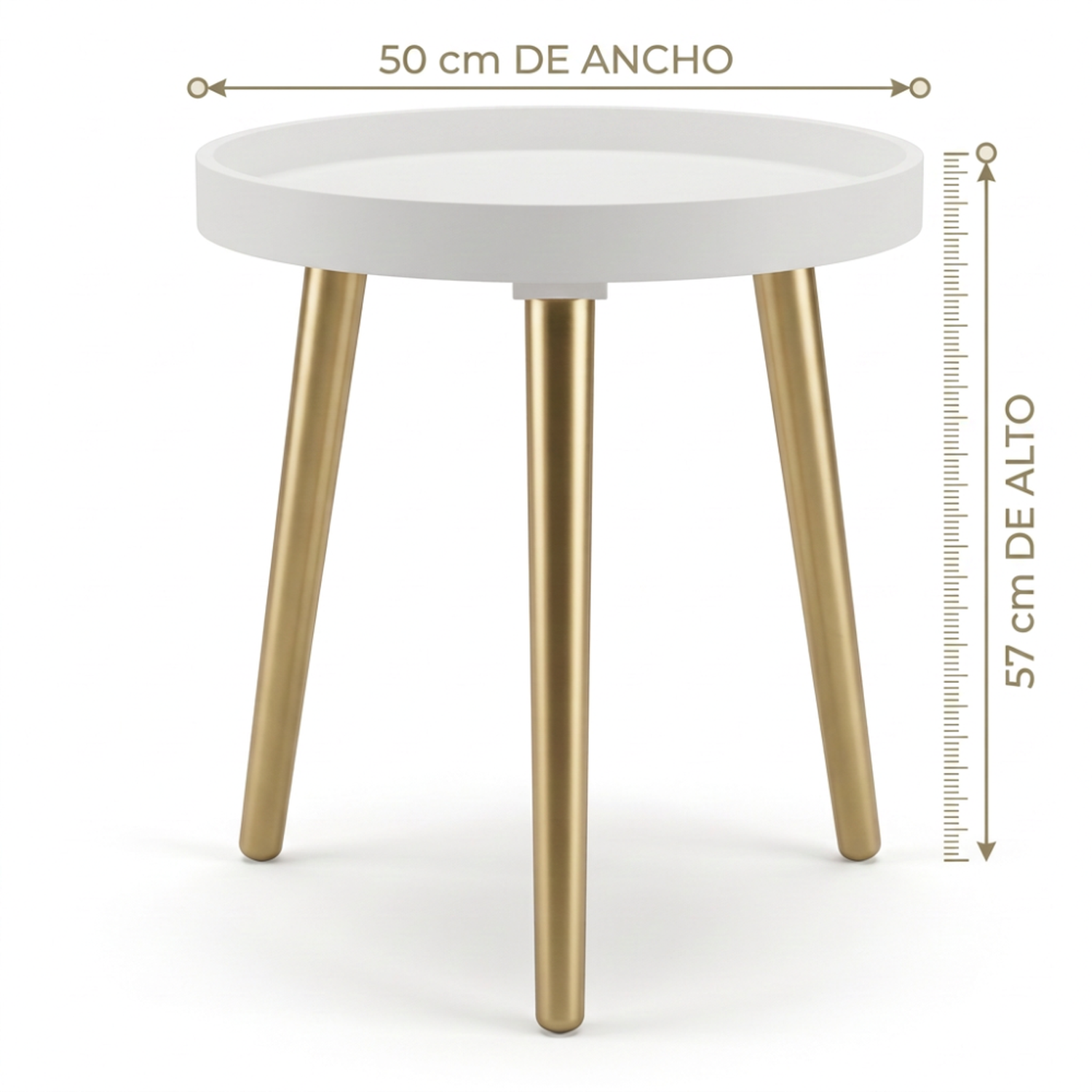 Mesa De Centro Redonda Lateral Salon Mesa De Centro Blanca-6