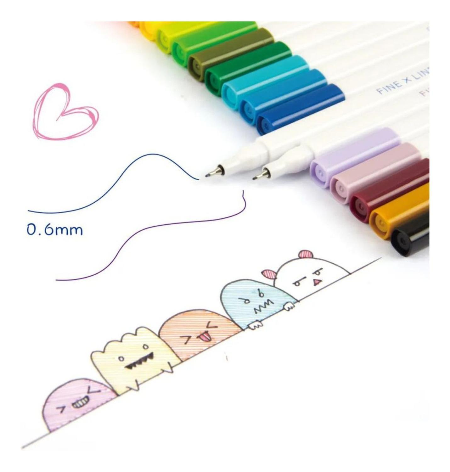 Set 24 Lapices Tira Lineas Fine X Liner Dibujo Profesional-2