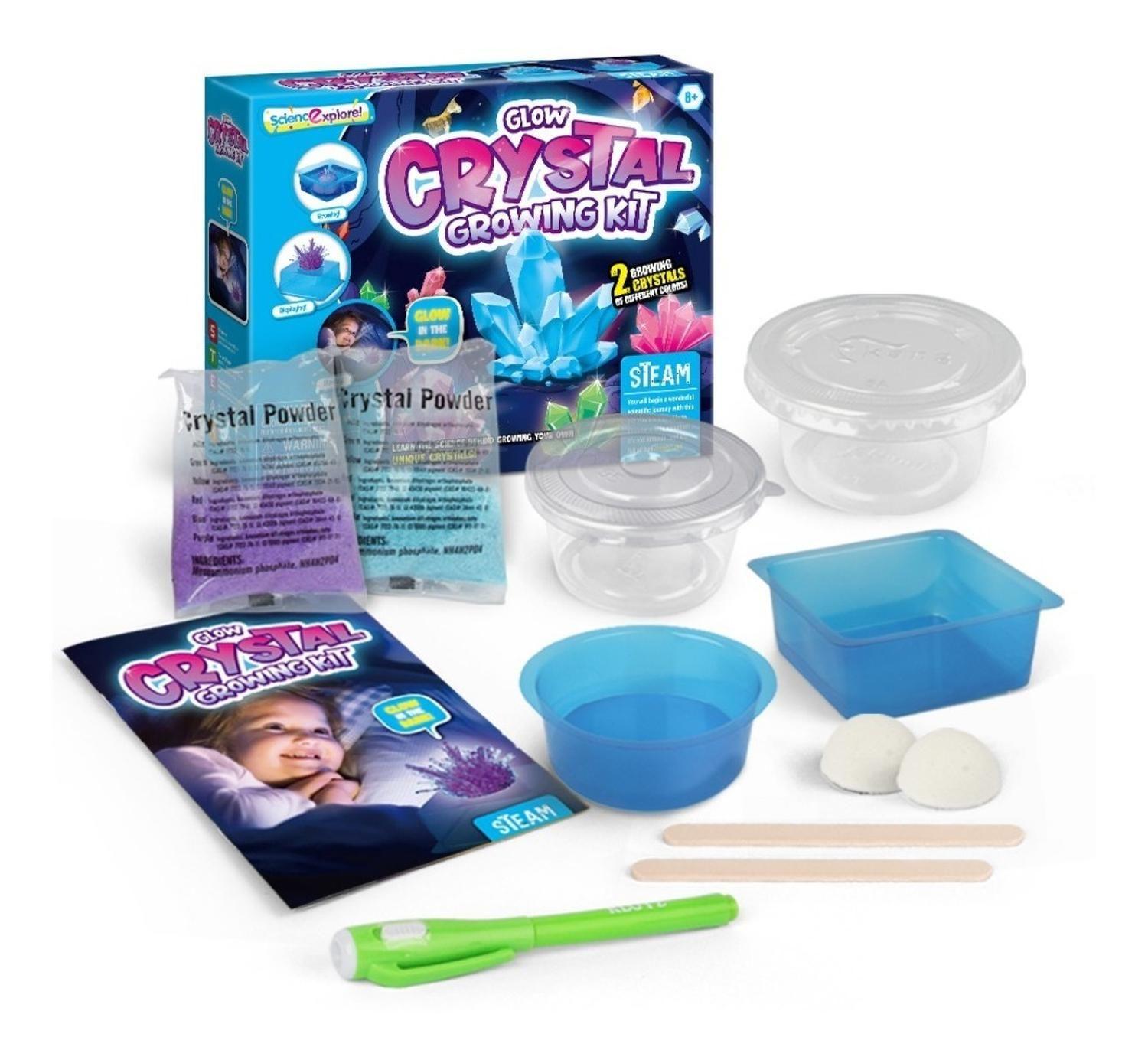 Kit Ciencias Cultivo De Cristales Luminoso Juguete Educativo-0