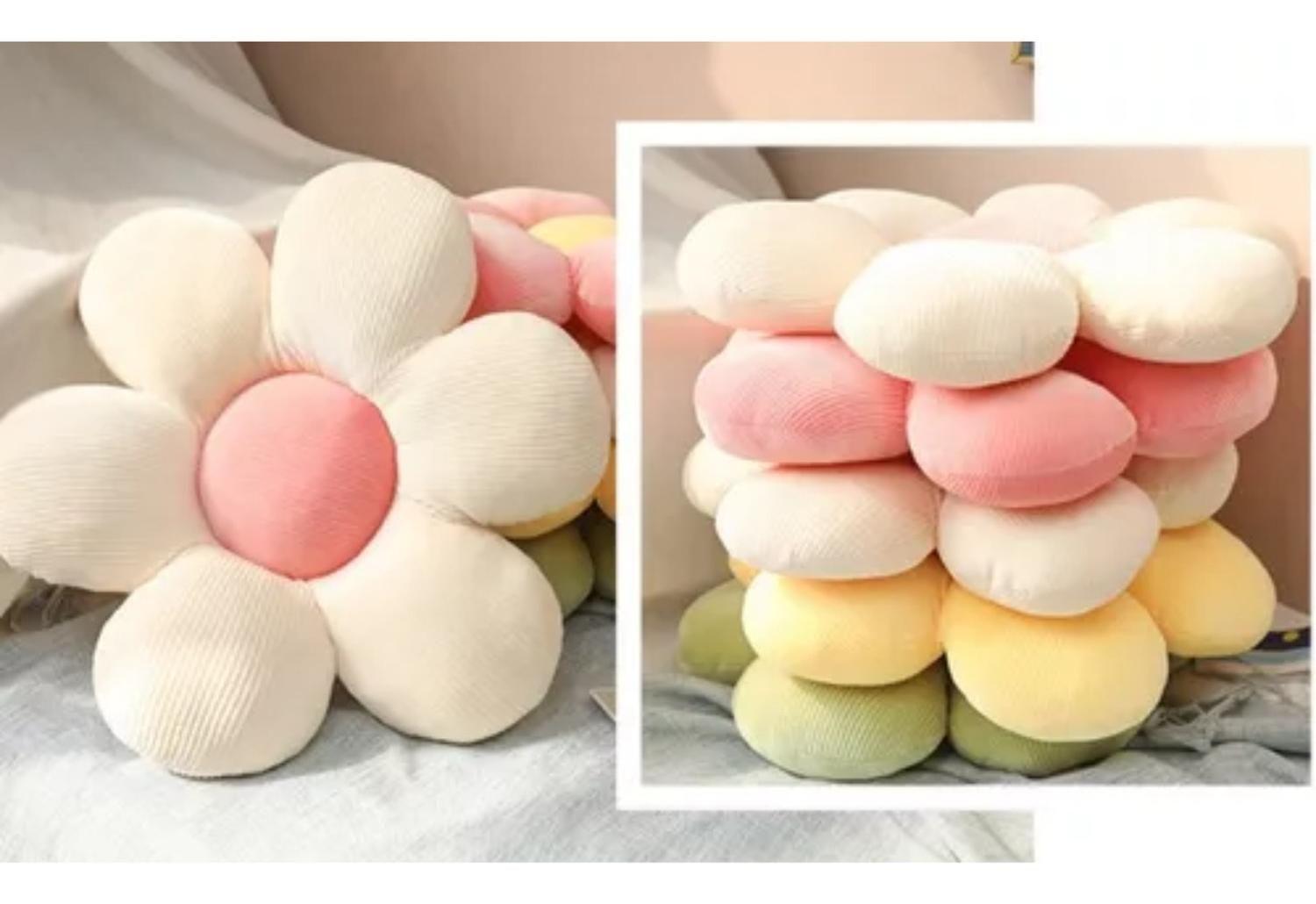 Cojín Decorativo Peluche Forma De Flor Multicolores-2
