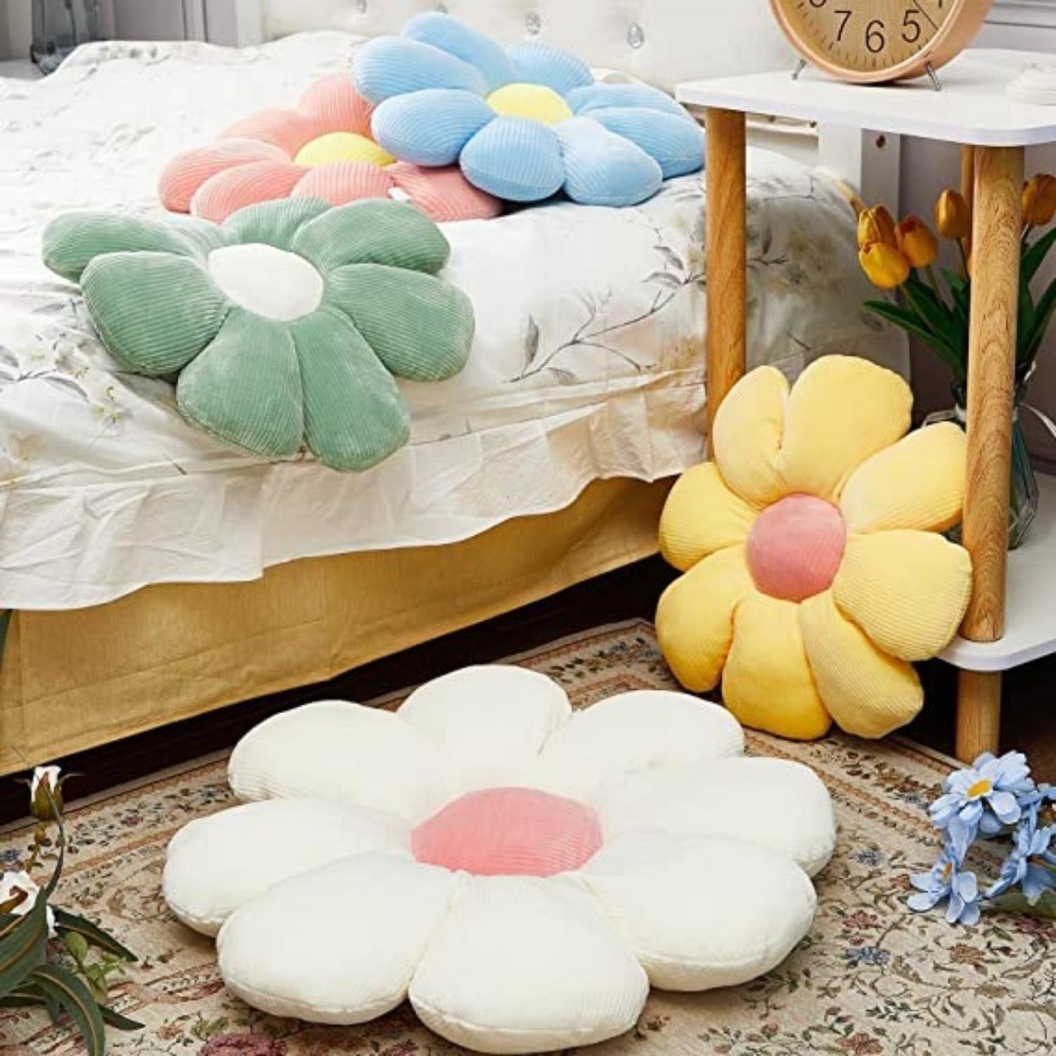 Cojín Decorativo Peluche Forma De Flor Multicolores-3