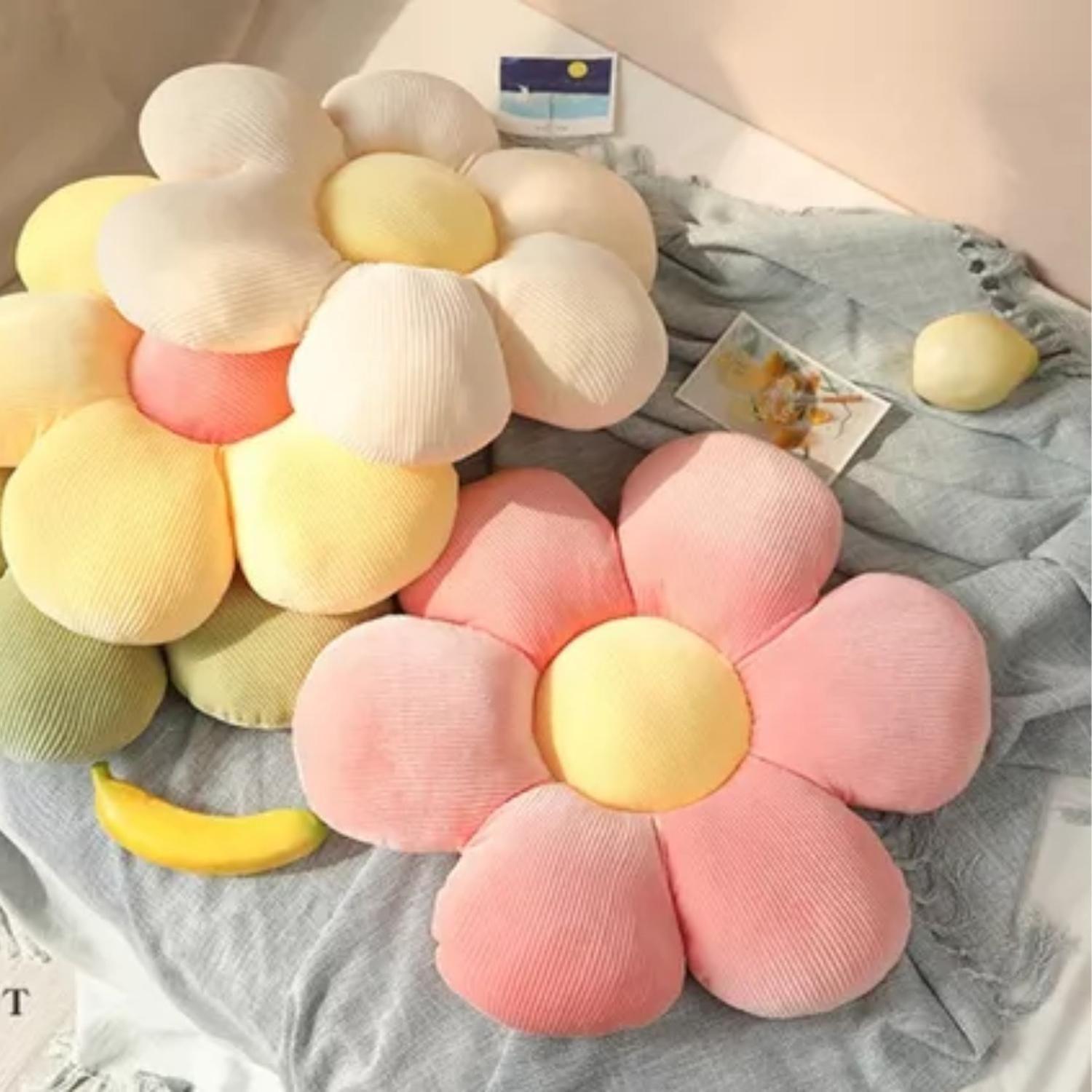 Cojín Decorativo Peluche Forma De Flor Multicolores-4