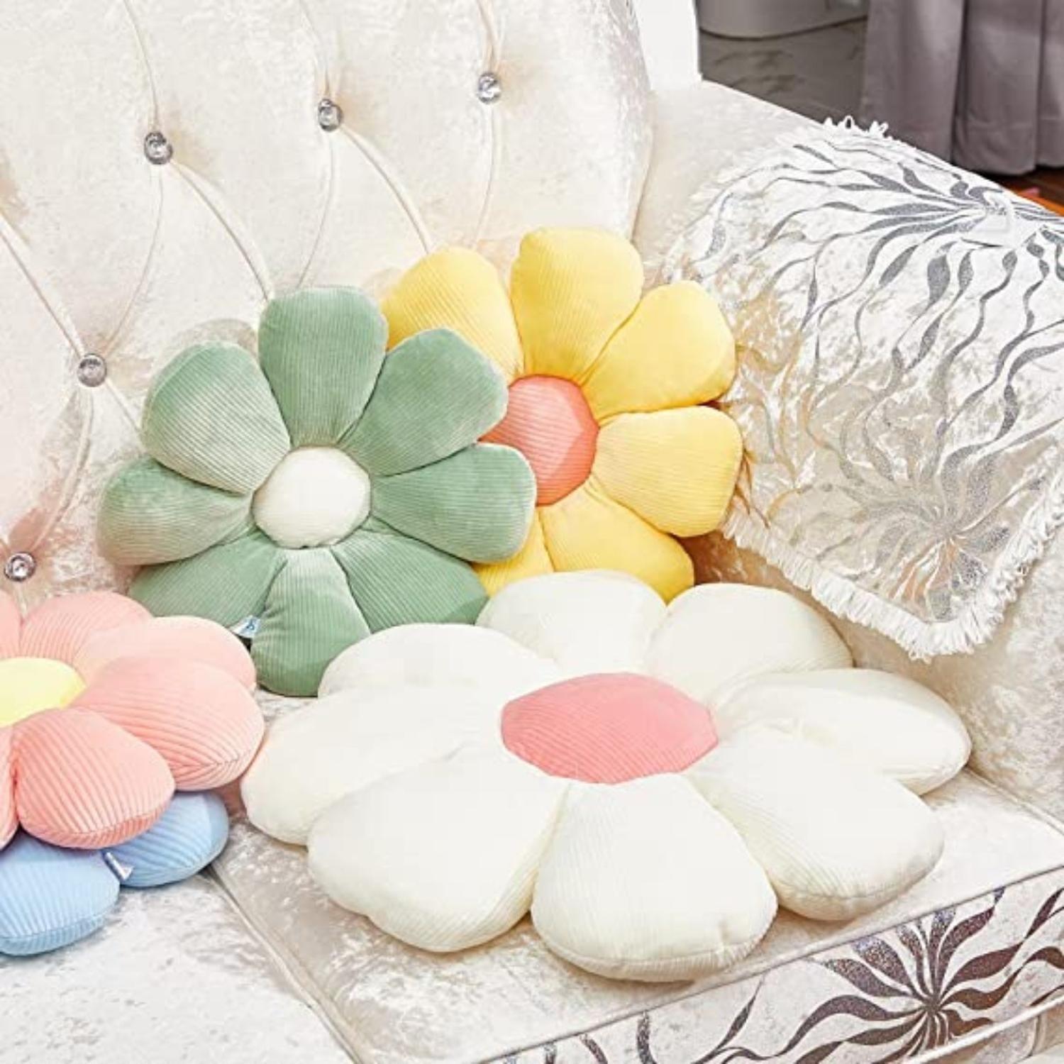 Cojín Decorativo Peluche Forma De Flor Multicolores-5