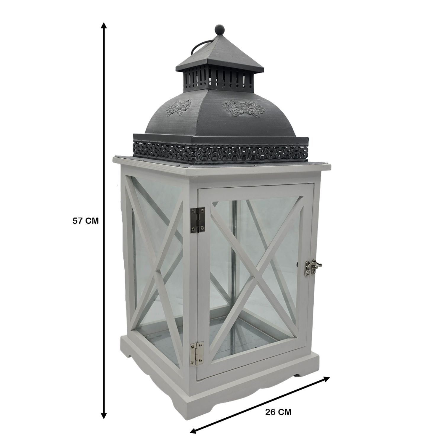 Set 2 Farol Calentador De Vela Costero De Madera Blanca-4