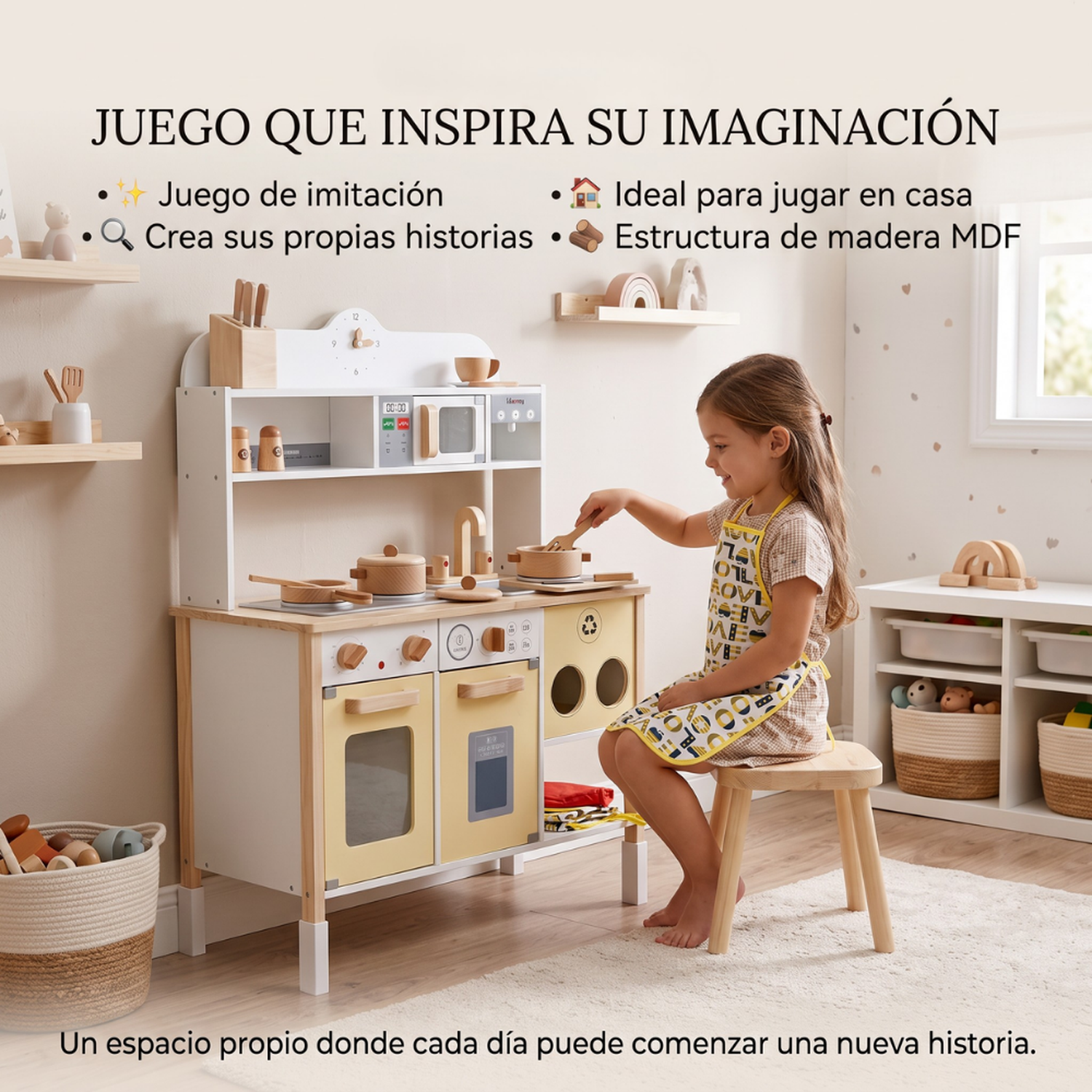 Cocina De Madera Infantil Con Accesorios Didáctica Para Niños-9