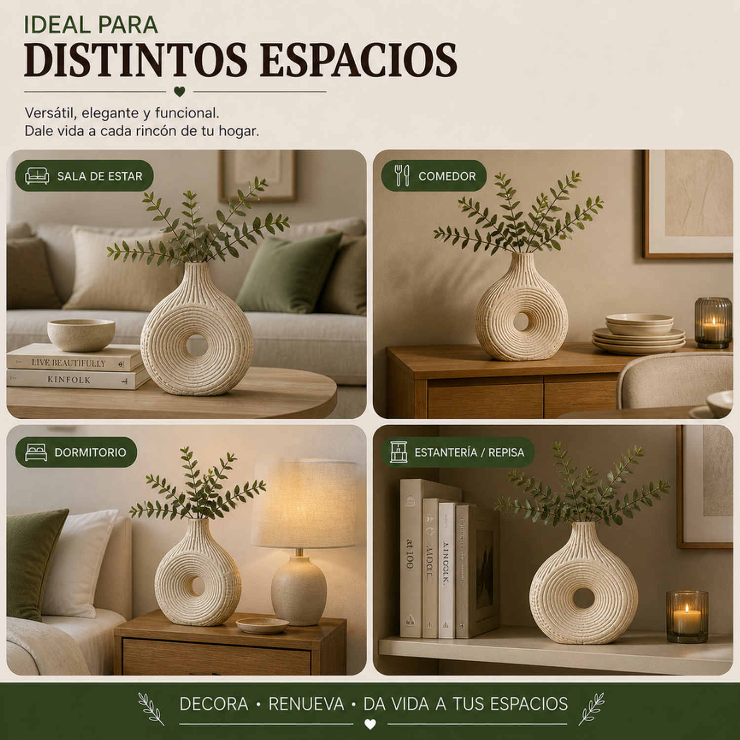 Florero Jarron de Resina Diseño Minimalista Moderno Textura-5
