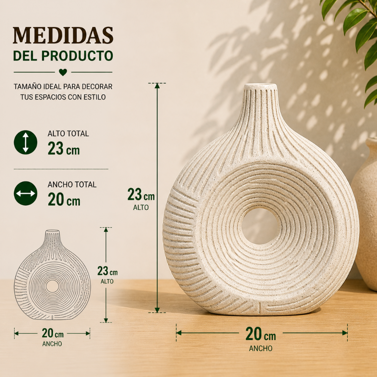 Florero Jarron de Resina Diseño Minimalista Moderno Textura-6