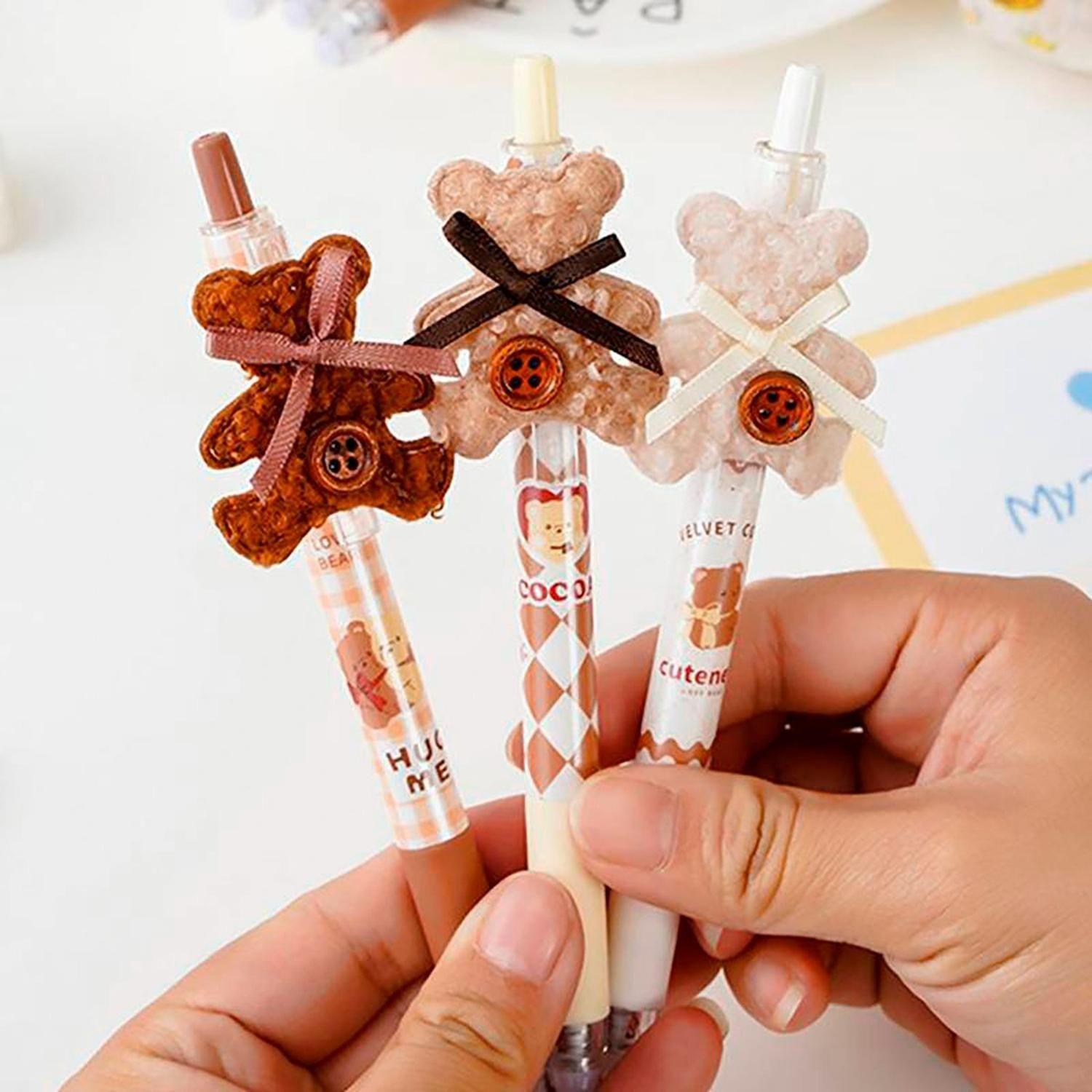 Set 3 Lápices Kawaii Cute Diseño Osito Tierno Amor-4