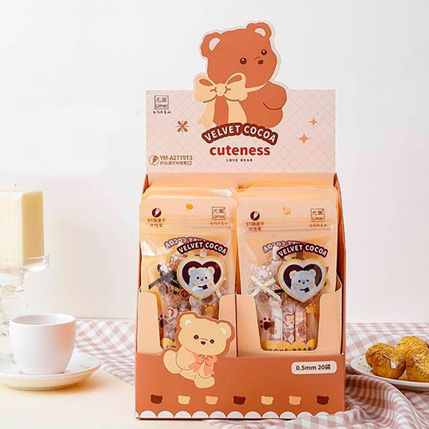 Set 3 Lápices Kawaii Cute Diseño Osito Tierno Amor-5