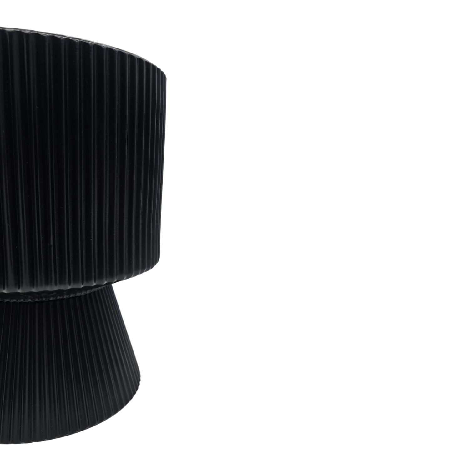 Macetero Maceta Ceramica Estilo Nordico Negro Base Conica-3