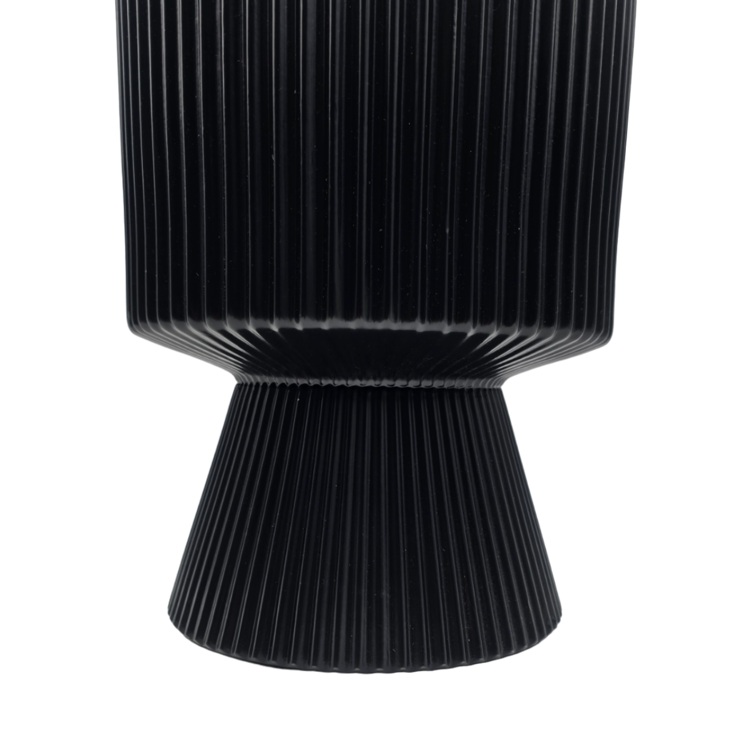 Macetero Maceta Ceramica Estilo Nordico Negro Base Conica-5