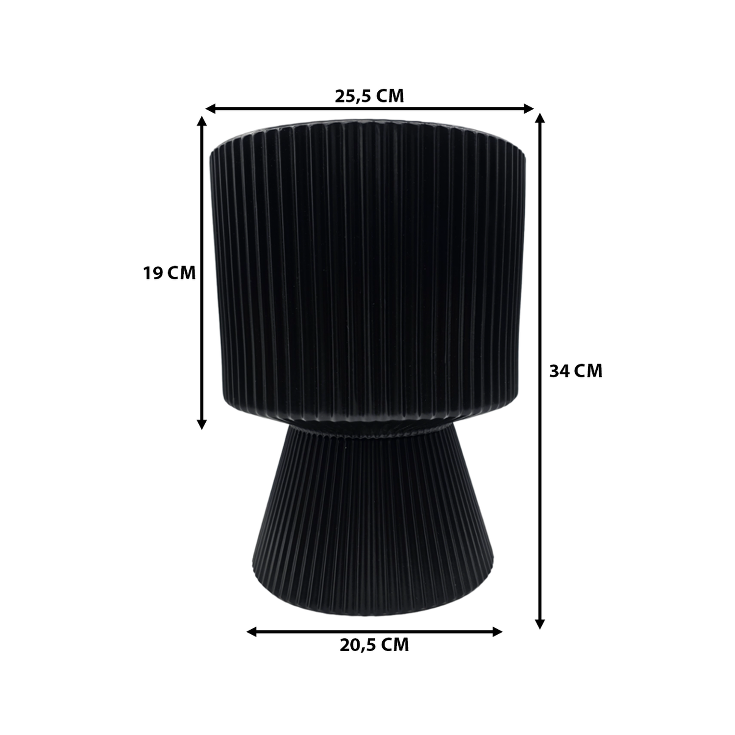 Macetero Maceta Ceramica Estilo Nordico Negro Base Conica-6