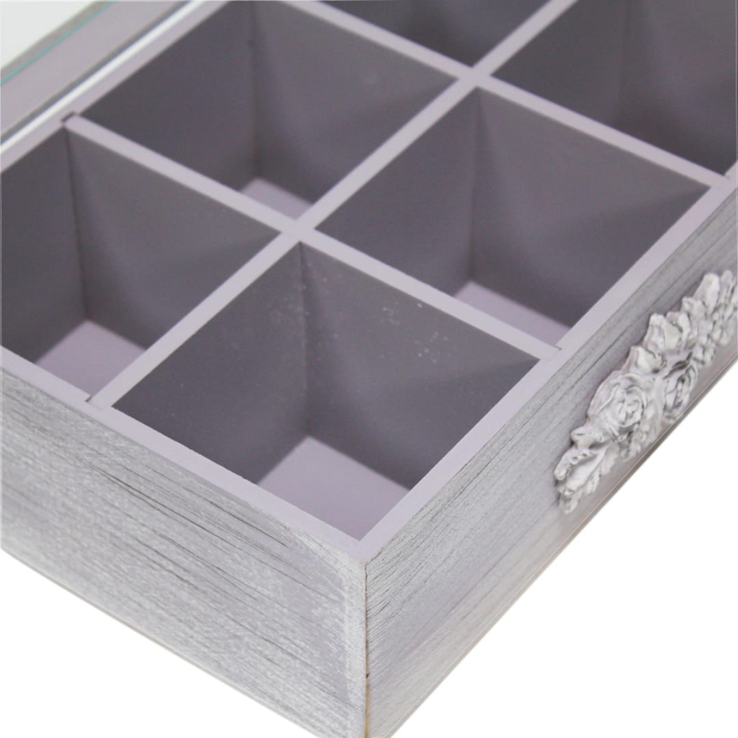 Caja De Te Porta Te Caja De Madera Para Te Gris 6 Divisiones-2