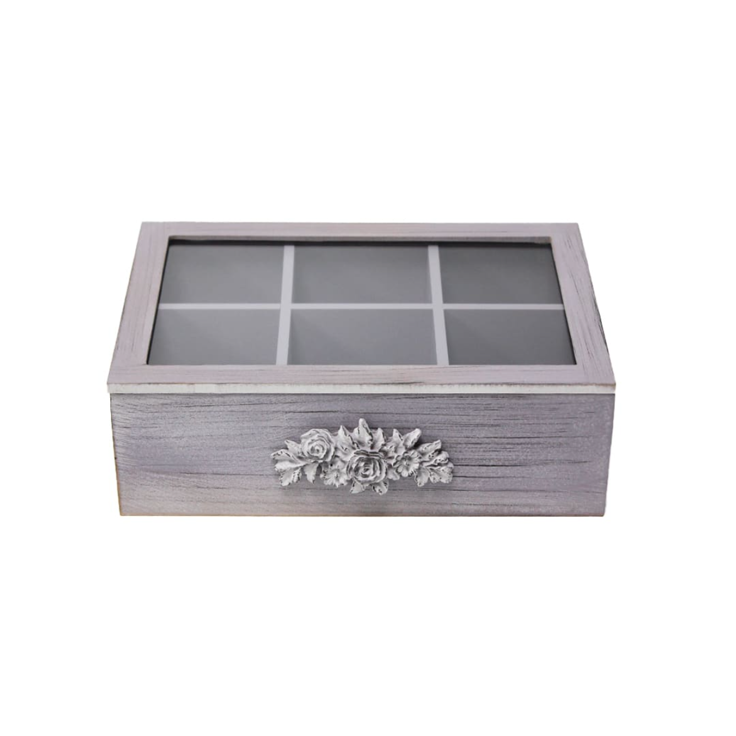 Caja De Te Porta Te Caja De Madera Para Te Gris 6 Divisiones-3
