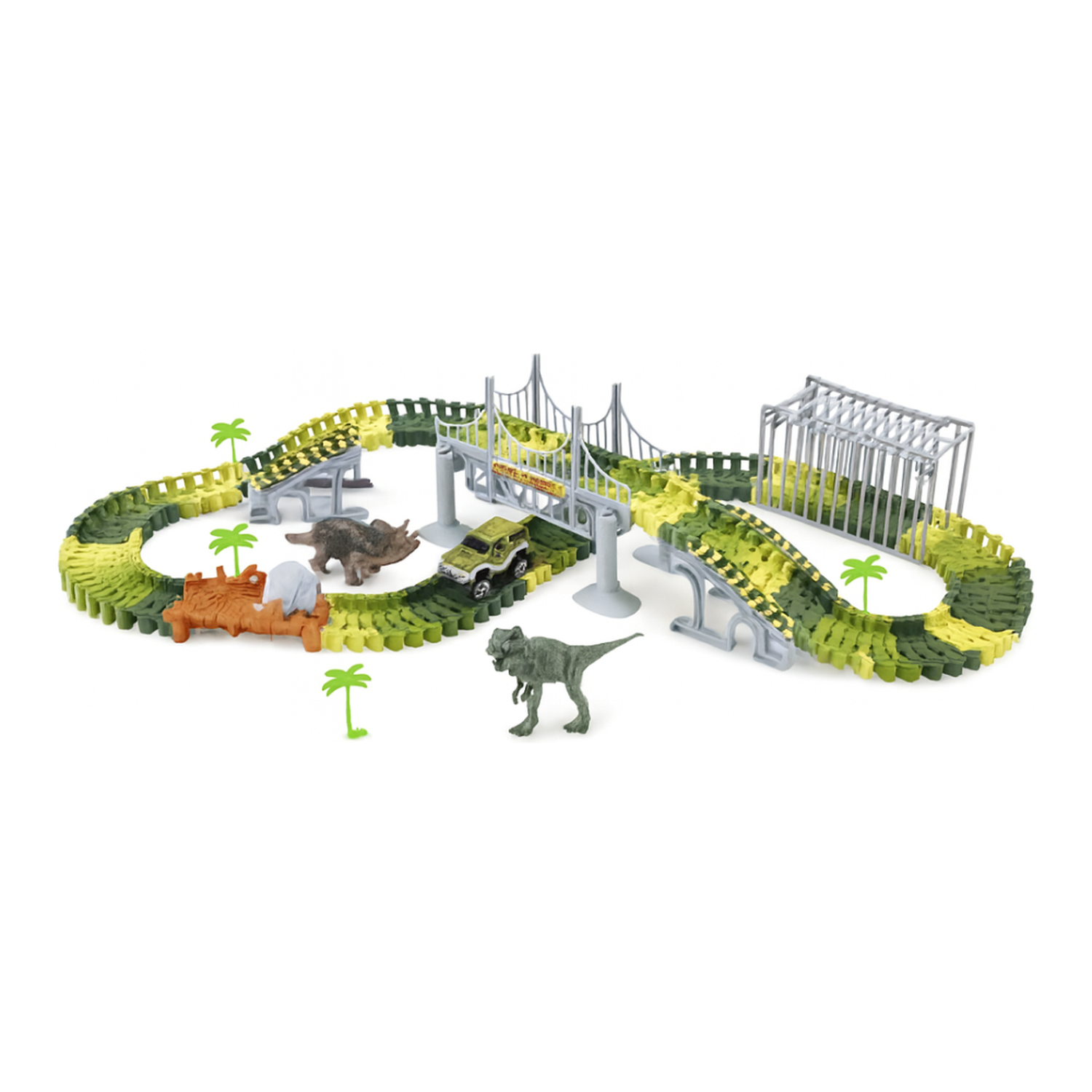 Pista de Carreras Juguete de Dinosaurios Infantil 144 Piezas-2