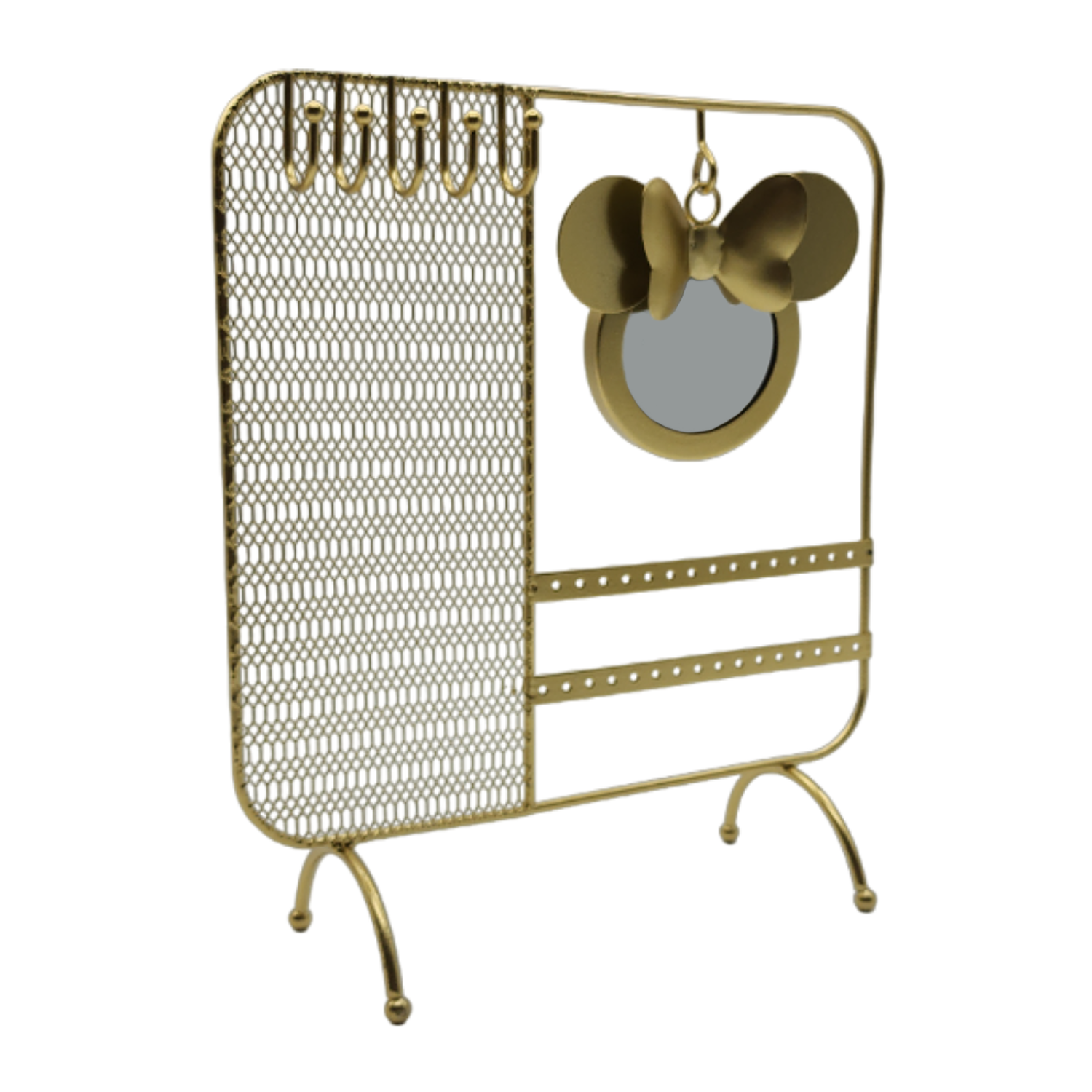 Espejo Joyero Soporte Organizador Joyas Nordico Dorado-0