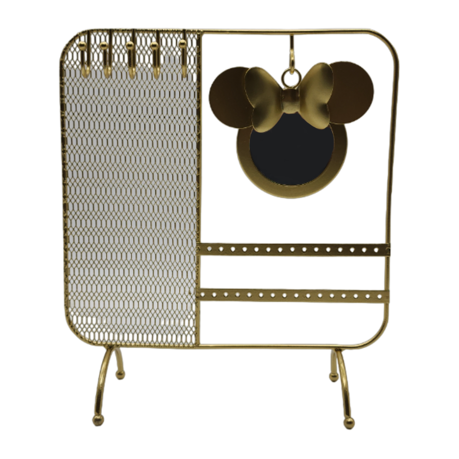 Espejo Joyero Soporte Organizador Joyas Nordico Dorado-1