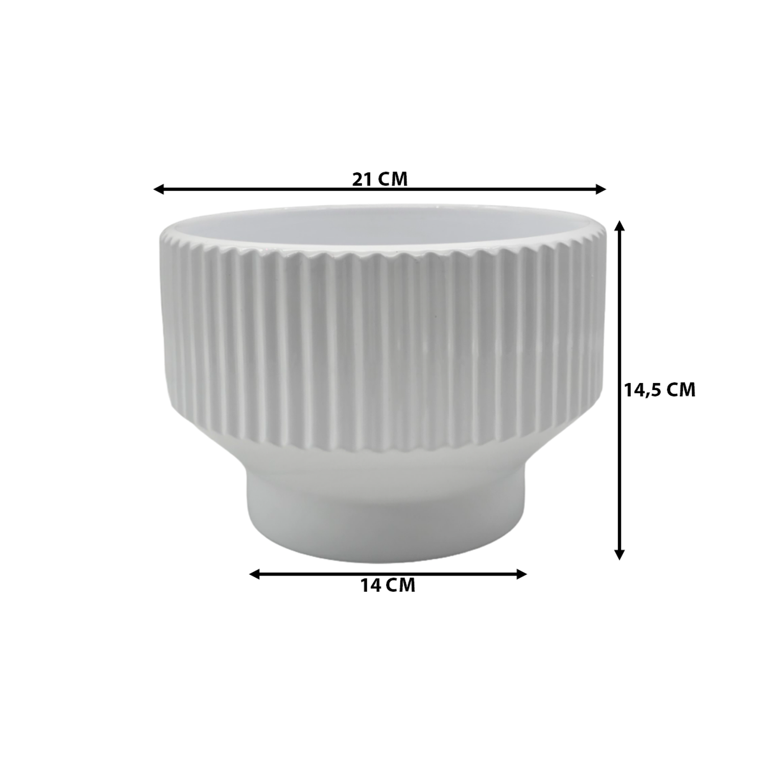 Macetero Maceta De Ceramica Copon Blanco Brillante M-4